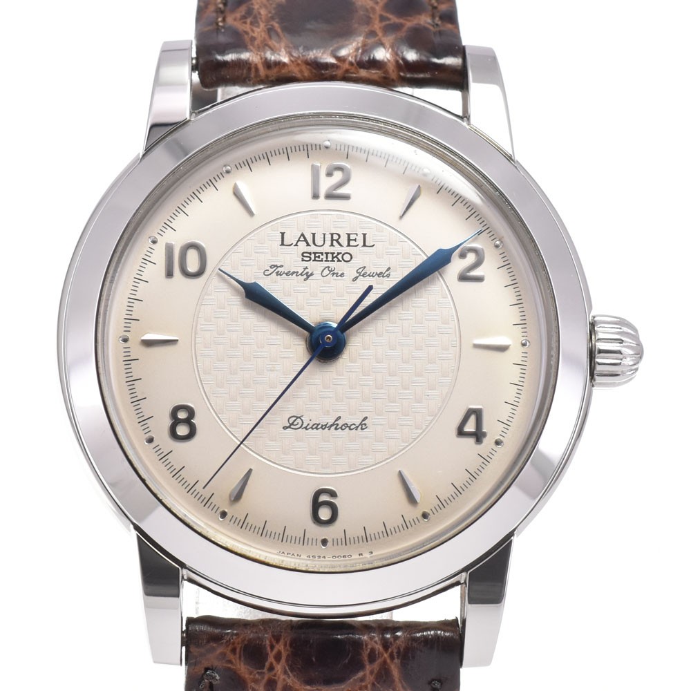with paper SEIKO Laurel 4S24-0060 see-through back Hand Winding Men’s G#147377