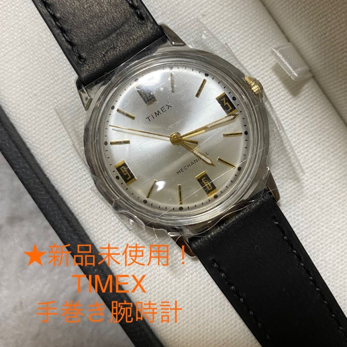 Brand Timex manual winding wristwatch for men silver color Arabic numerals reiss