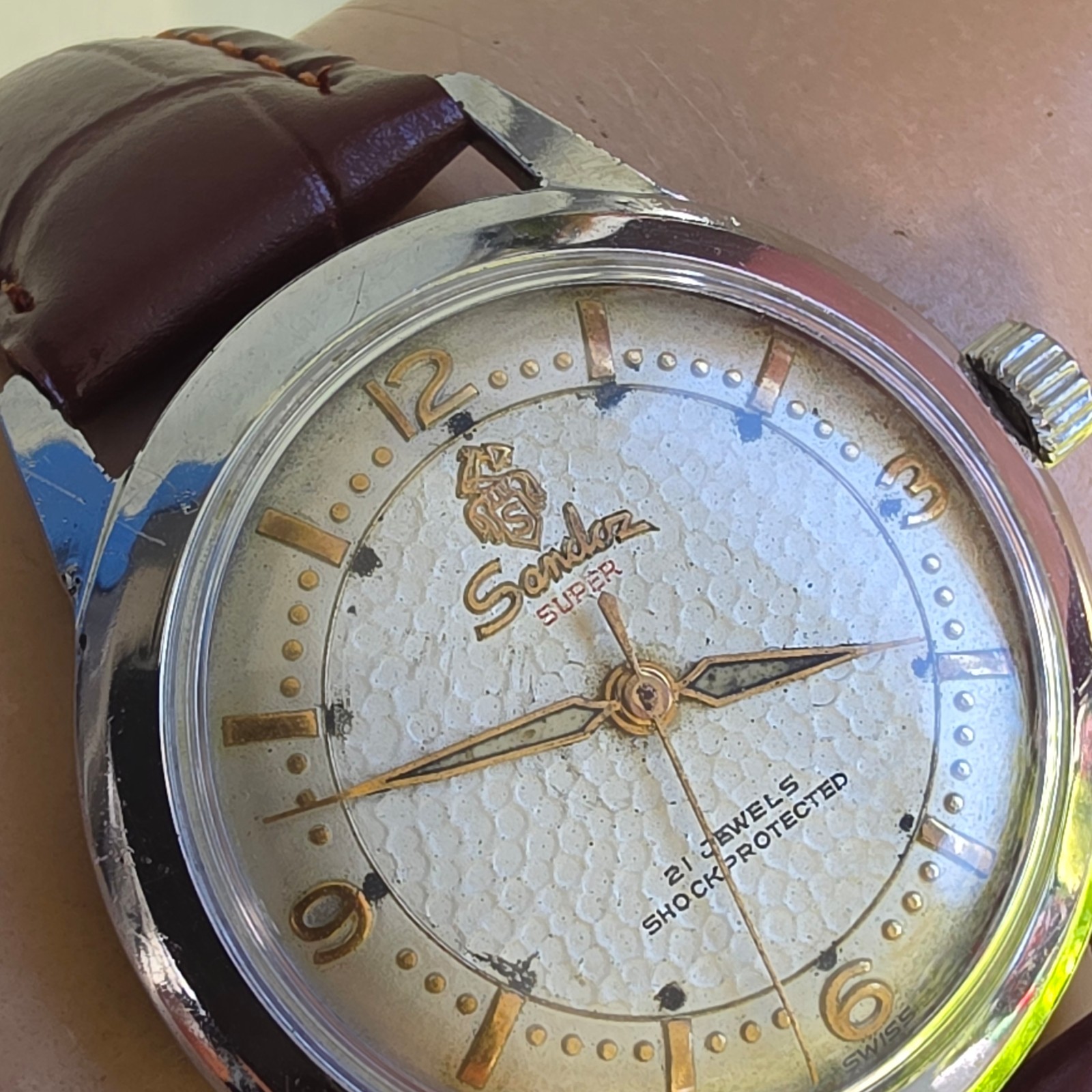 Vintage SANDOZ SUPER men’s manual wind watch 21Jewels swiss made 1960s