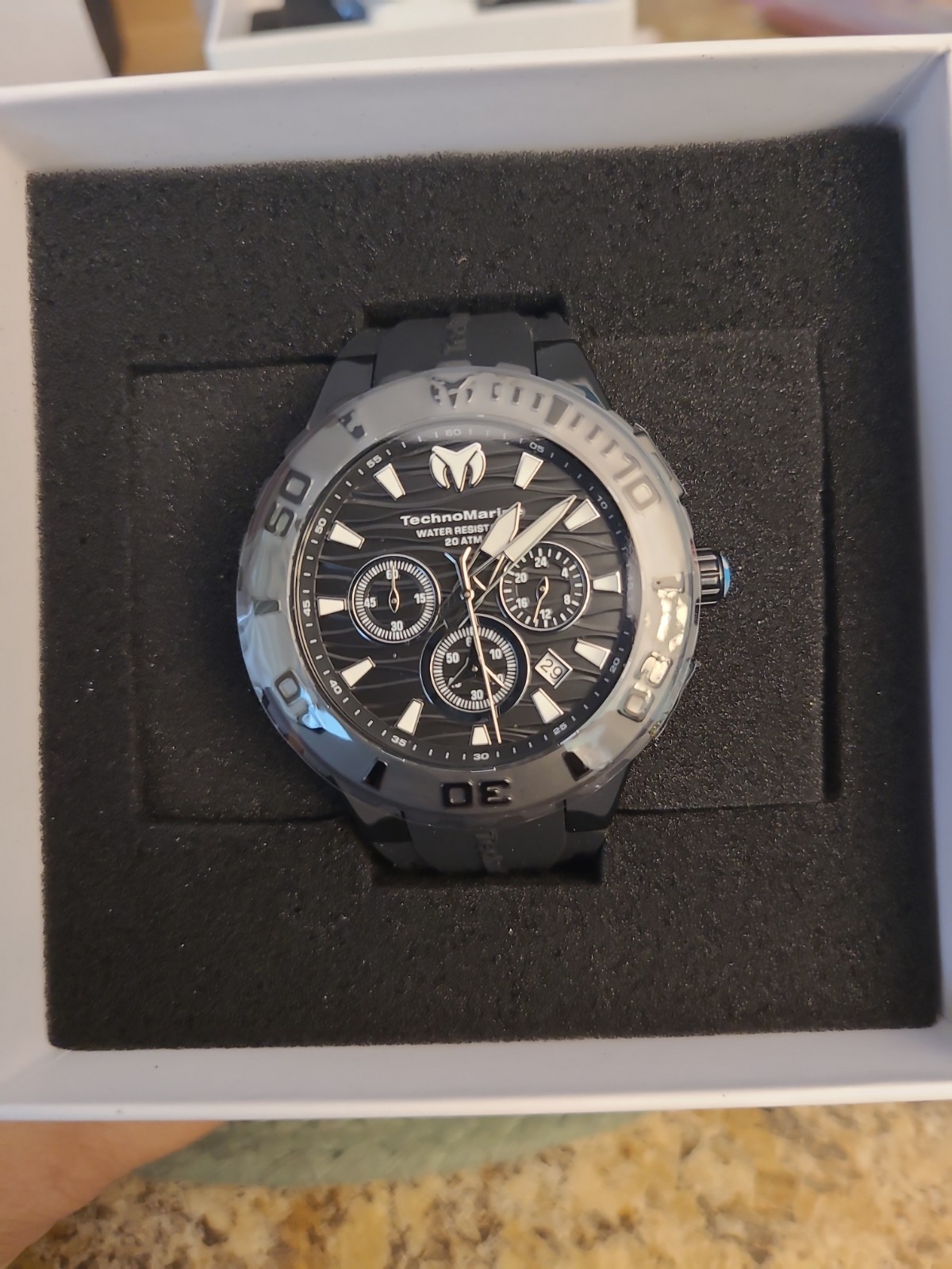 NEW TECHNOMARINE TM-115081 CRUISE MEDUSA BLACK CHRONOGRAPH WATCH 44MM 200M