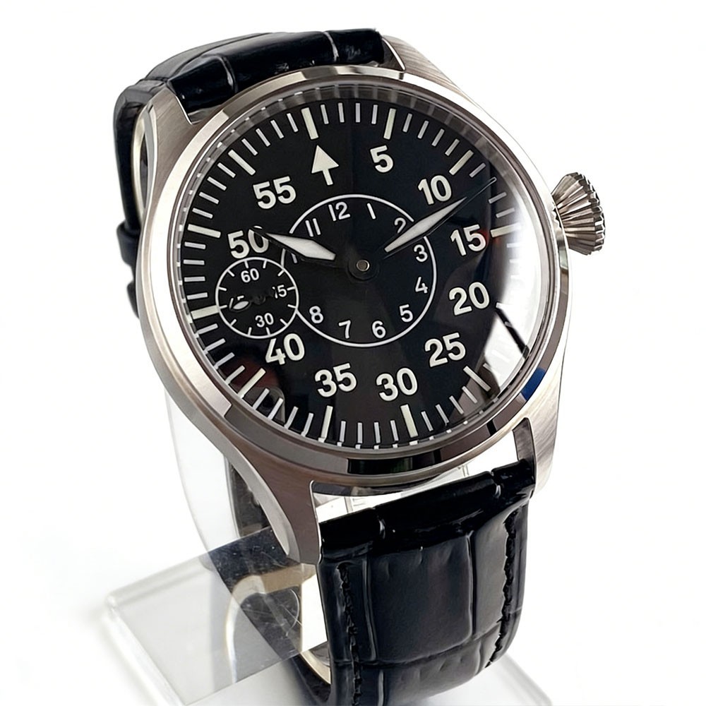 42mm Watch 6497 Hand-Wind ST3600 Mechanical Watch Men Sapphire Push-pull Crown
