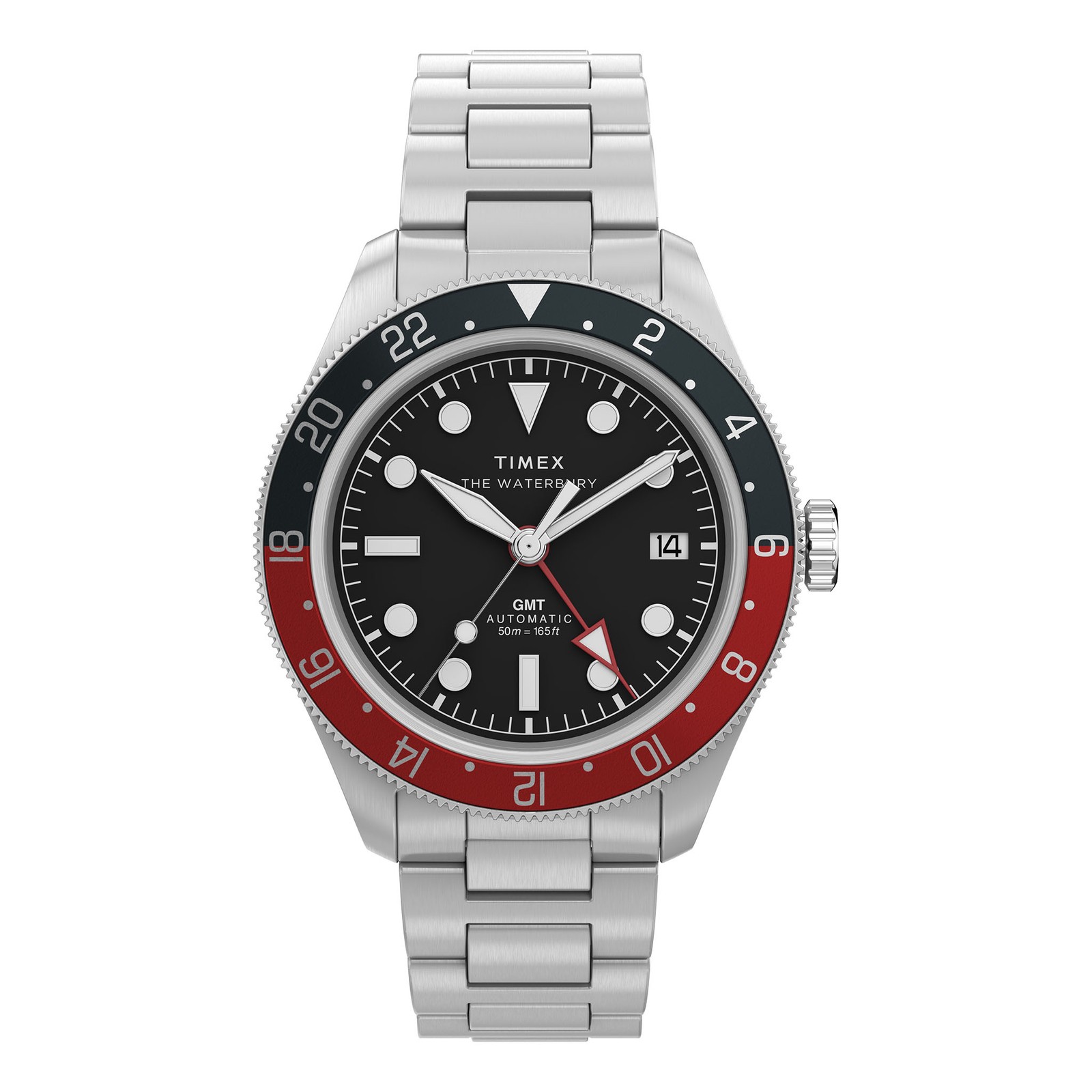 Timex Waterbury Heritage Automatic GMT 42mm Stainless Steel Bracelet Watch