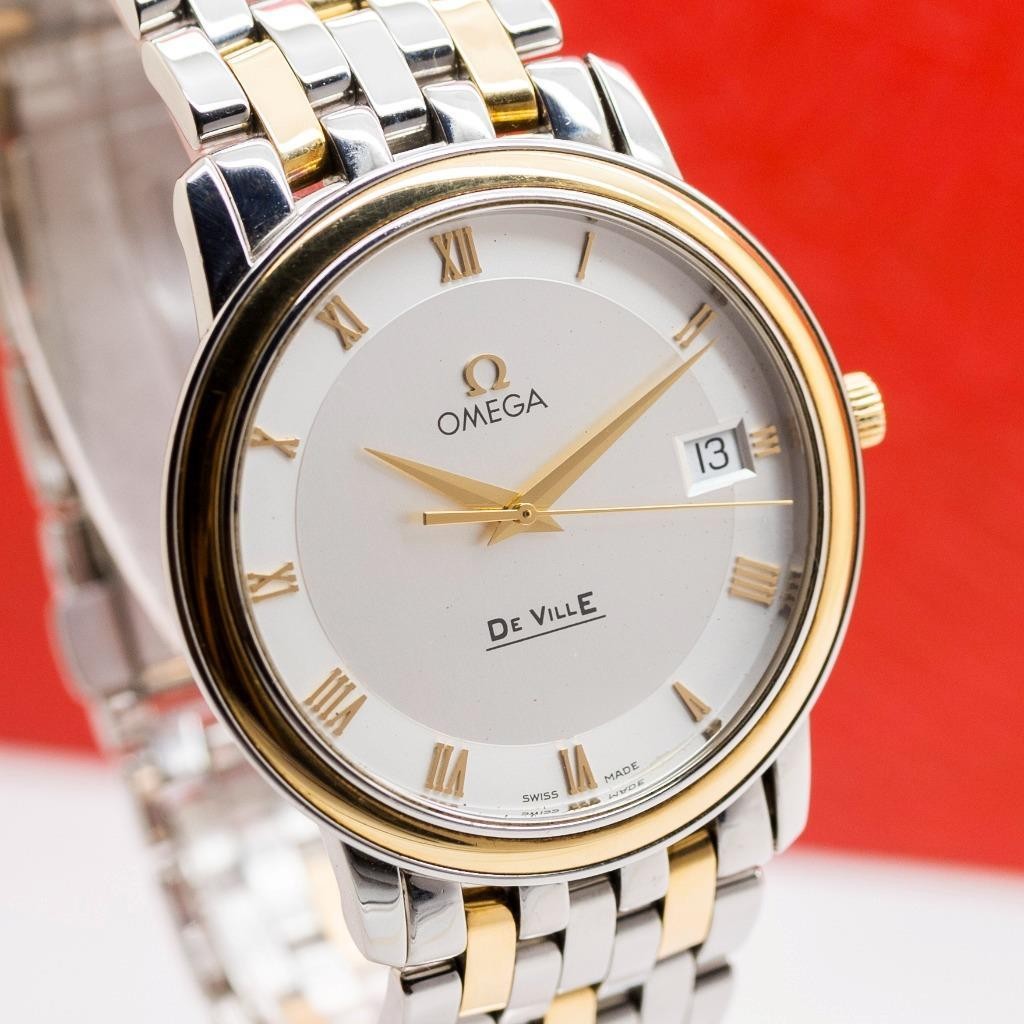 OMEGA De Ville Prestige 196.1150 Two Tone Steel & 18k Gold Quartz Unisex Watch