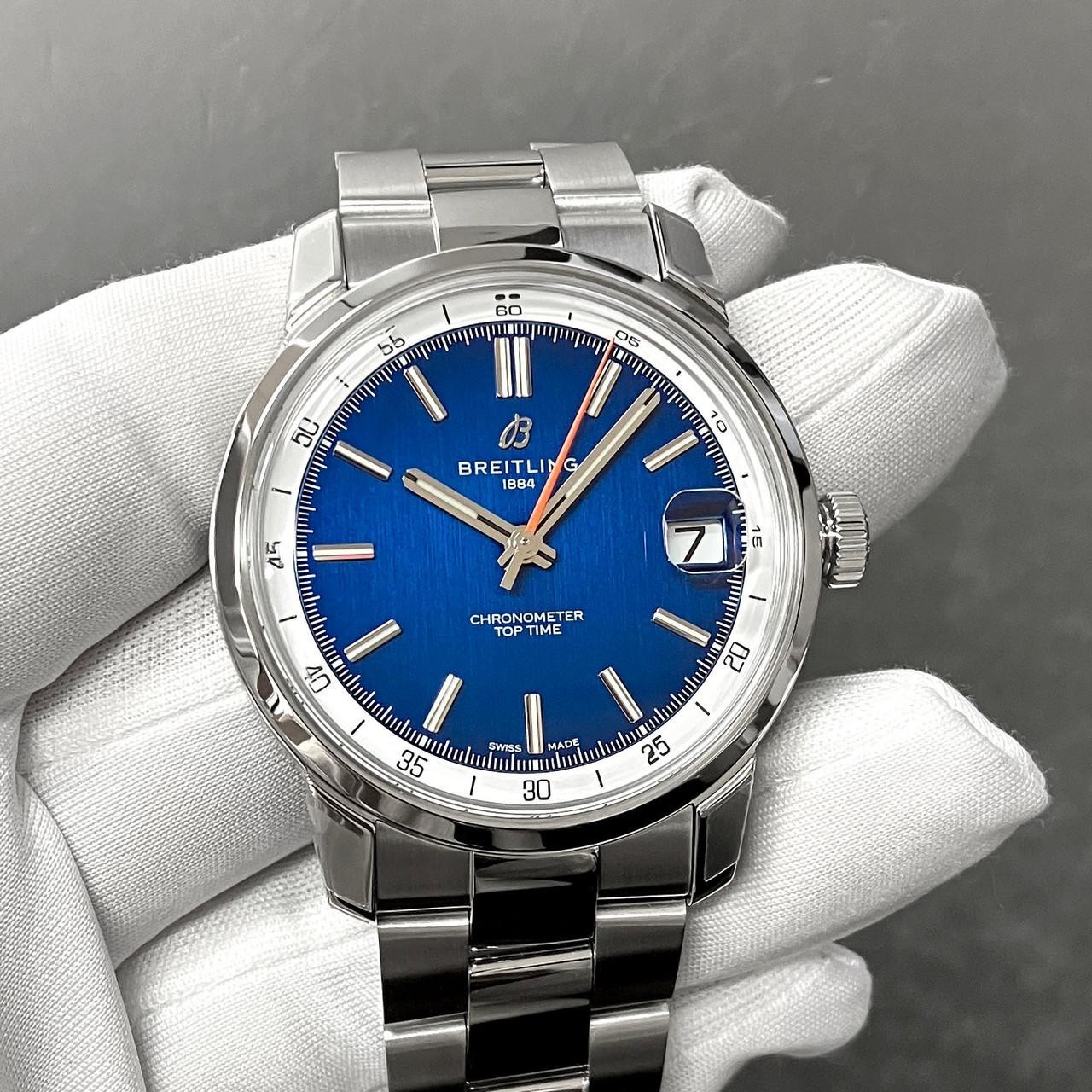 New Breitling Top Time B31 Automatic 38mm Blue Dial SS Men’s Watch AB3113A71C1A1