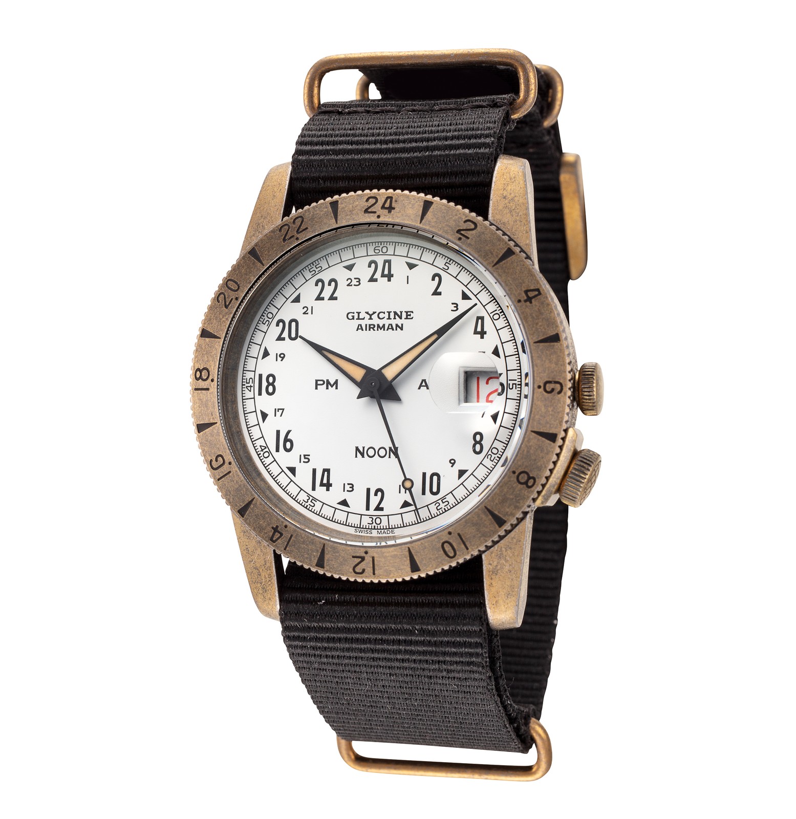 Glycine Men’s Airman Vintage Noon Purist 40mm Automatic Watch GL0378