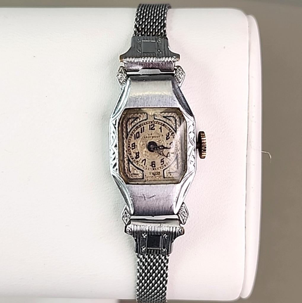 Lady West Watch Womens 6 Jewels Mesh Band Windup FOR REPAIR