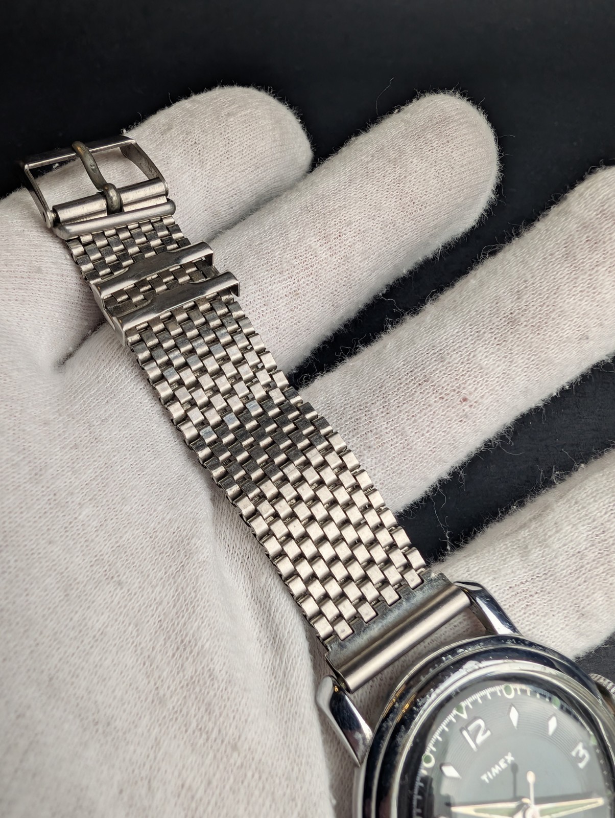 Rare Vintage 1950s Timex Mercury Watch Black Dial 34mm Not Working