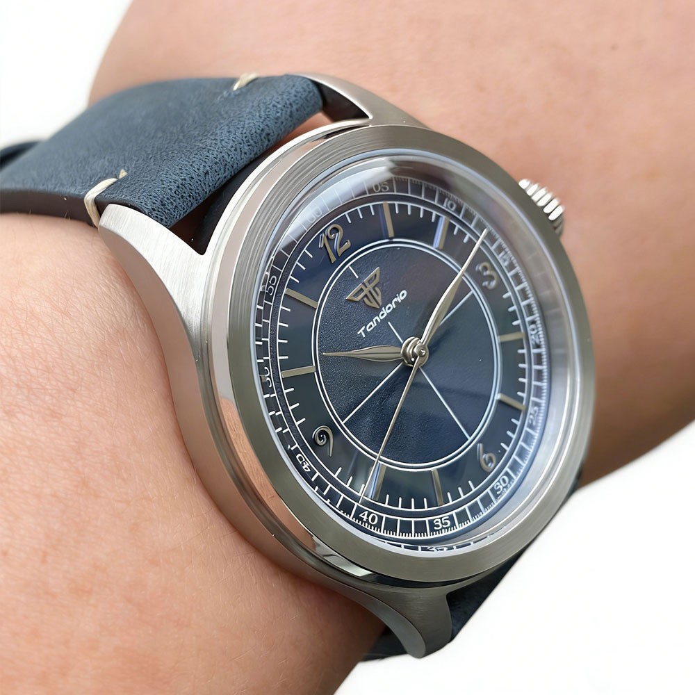 Tandorio Retro 38mm Men Automatic Field Watch Sapphire NH35/Asia2824 Clear Back