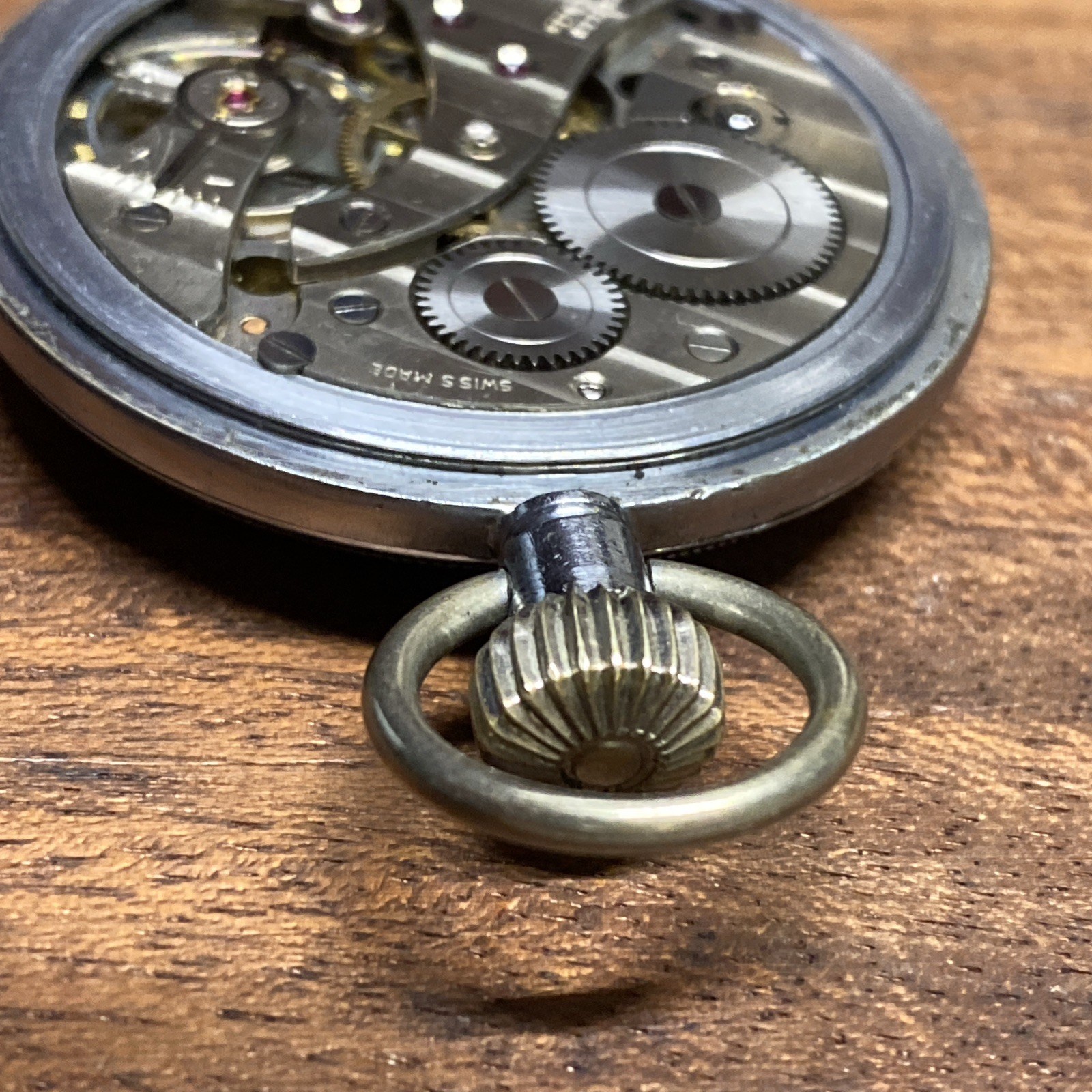 Unicorn Screw Case Front & Back 15 Jewels Pocket Watch Geneva Stripes