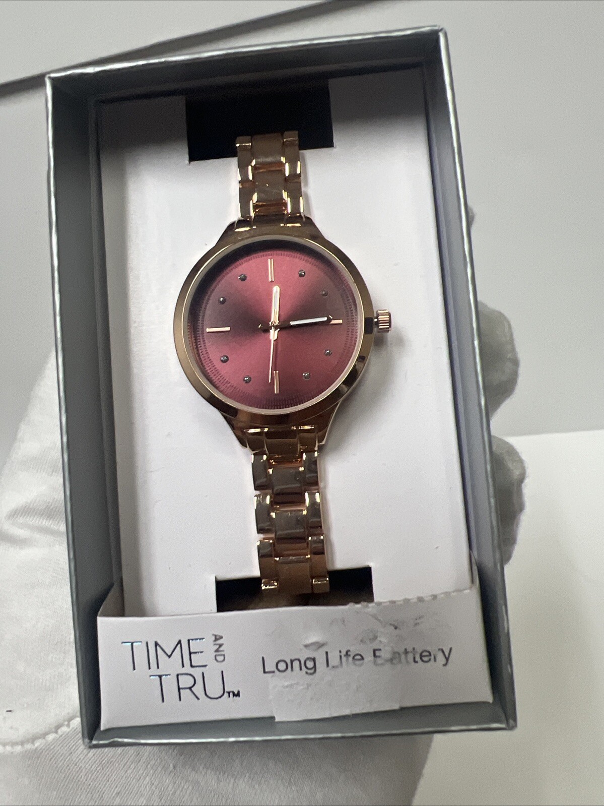 Time and Tru Rose Gold Watch Battery Operated, New