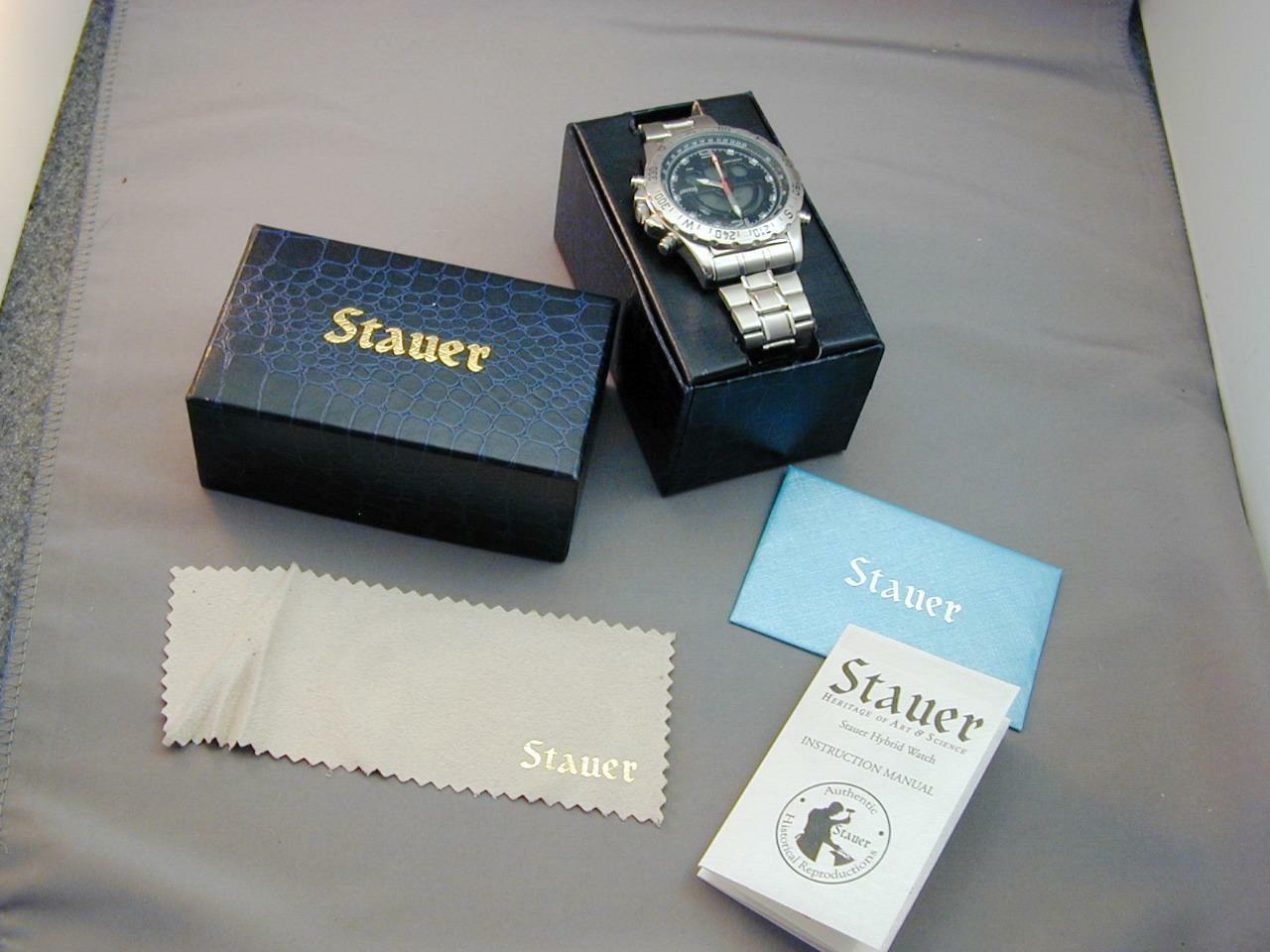 Stauer Compendium Men’s Hybrid Wrist Watch 19093 Stainless Steel NIB