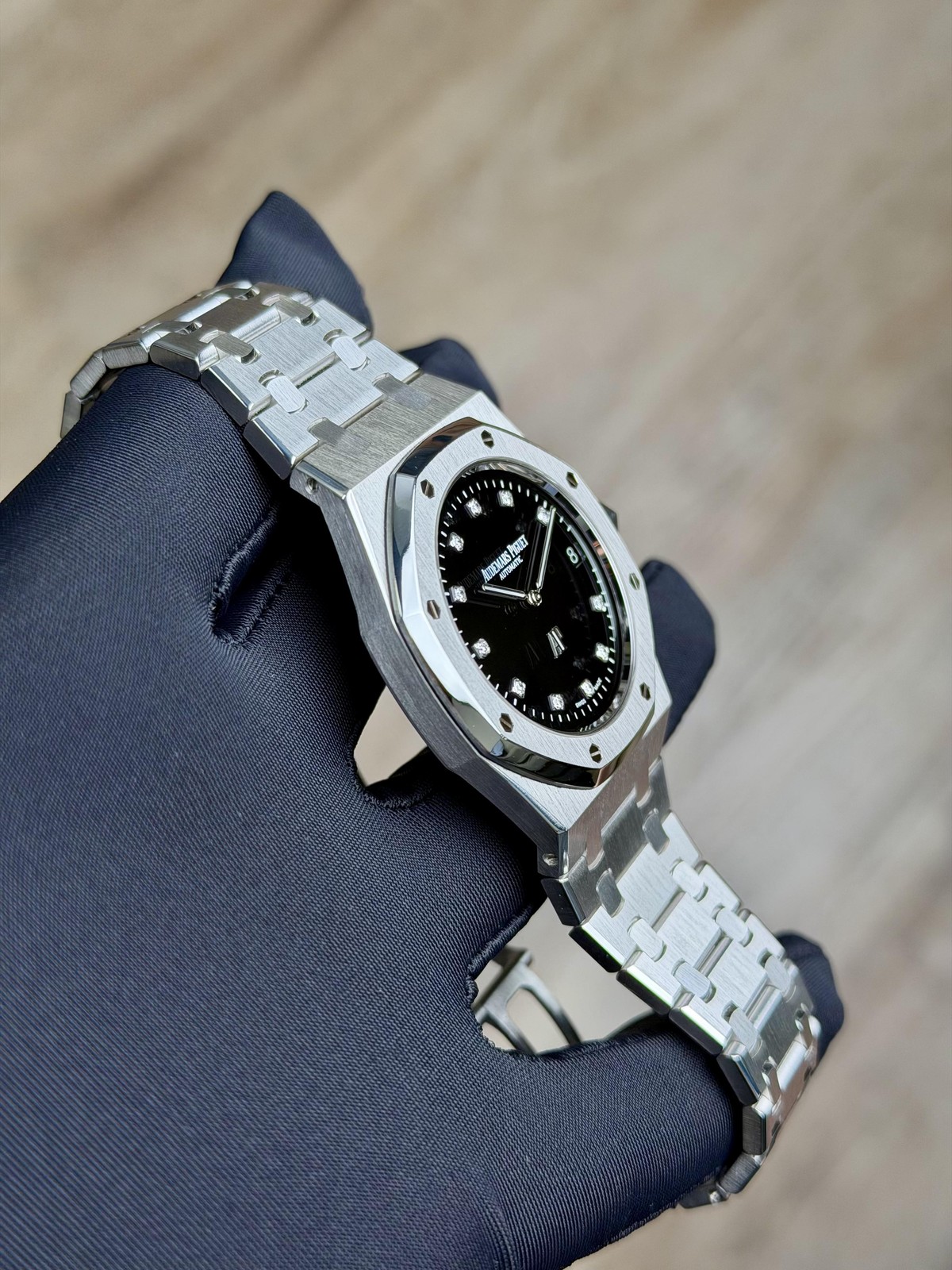 Audemars Piguet Royal Oak Jumbo Black Diamond Preowned 15206PT.OO.1240PT.01
