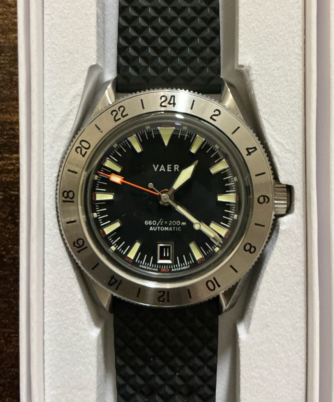Vaer G5 Pacific Steel GMT 39mm Automatic Watch USA