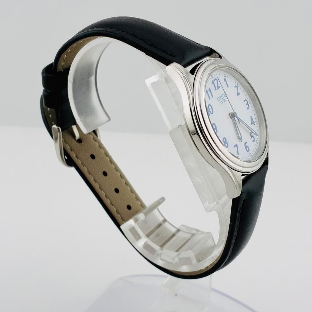 Citizen EcoDrive Watch E031 S048419 Silver Black White Unused Strap Authentic