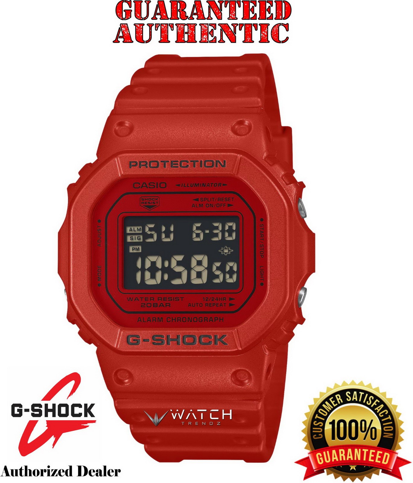 Casio G-Shock DW5600RRB-4 G-SHOCK Iconic Vivid Red Digital Watch