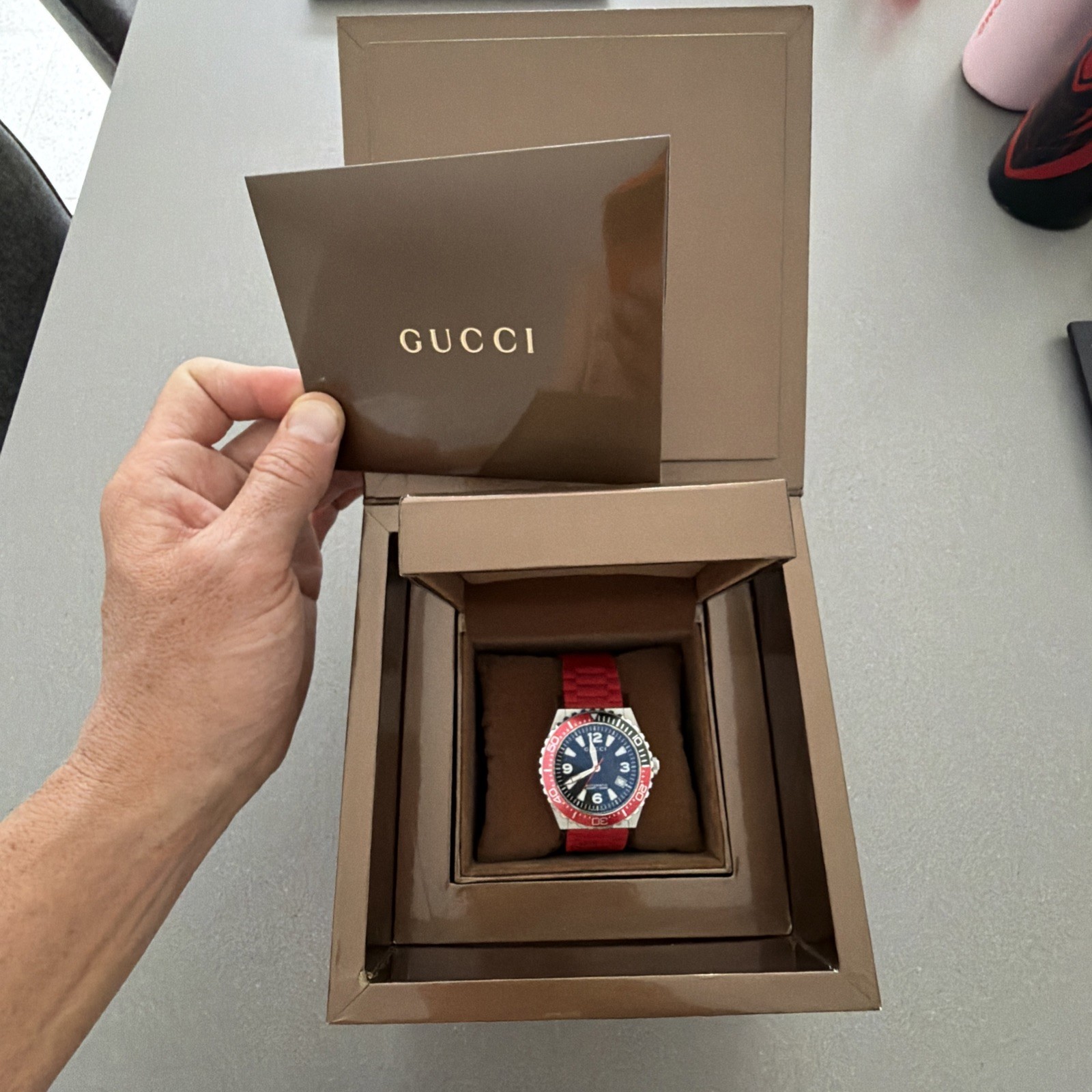 Vintage Gucci Dive Watch 2009 Deadstock Pantheon XLarge Watch Swiss Made B&P