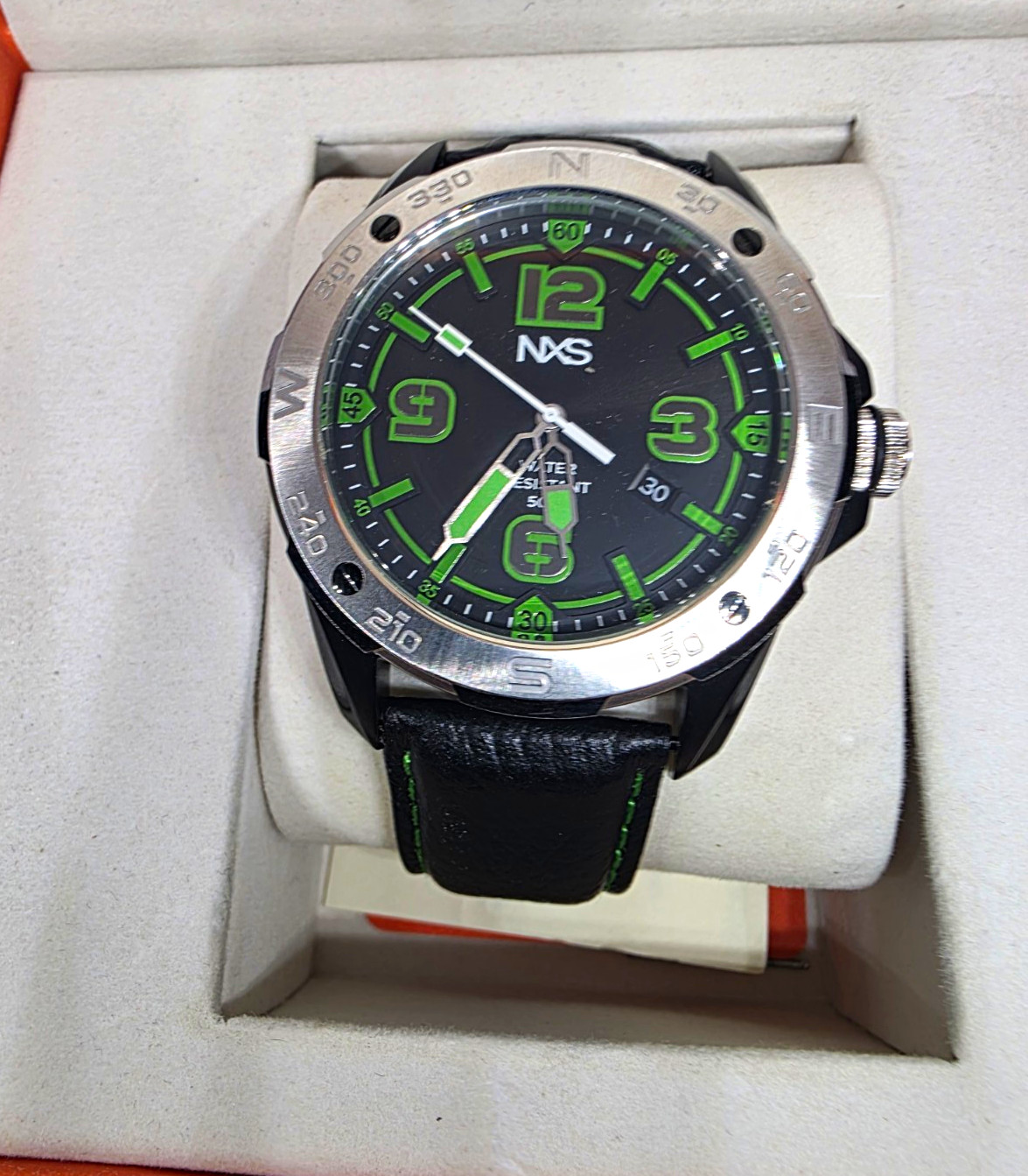 NXS Travis Pastrana Kadono Men’s Quartz 45mm Leather Strap Date w/ Box