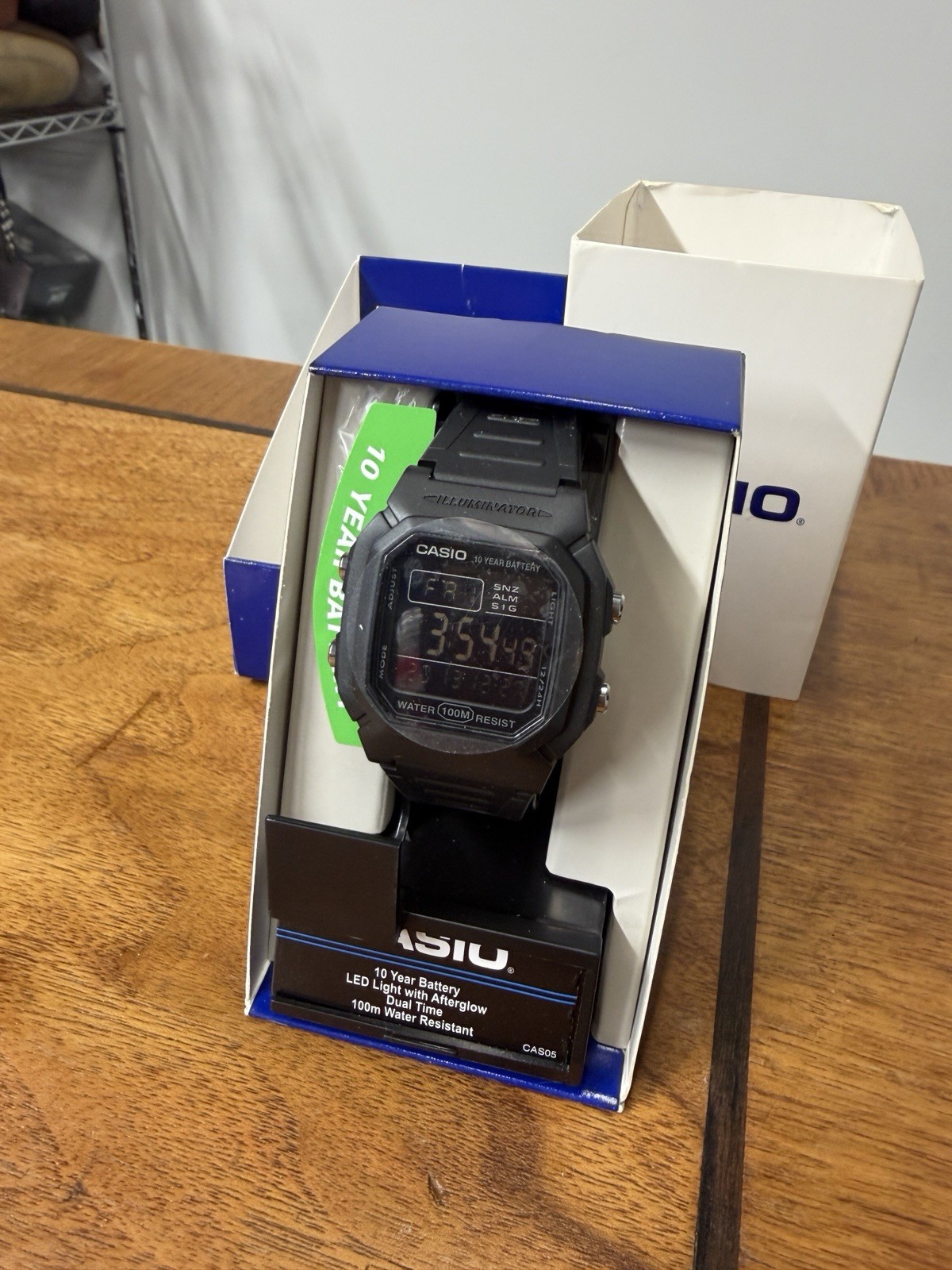 New Casio W800H-1BV, Chronograph Watch, 100 Meter, Alarm, Date, 10 Year Battery