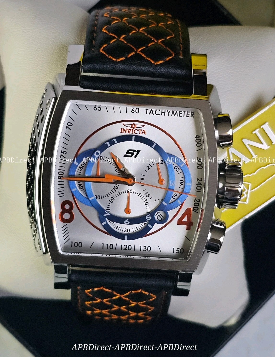 Invicta – S1 Rally – Swiss Z60 Chronograph – Black Orange Leather – Mens Watch