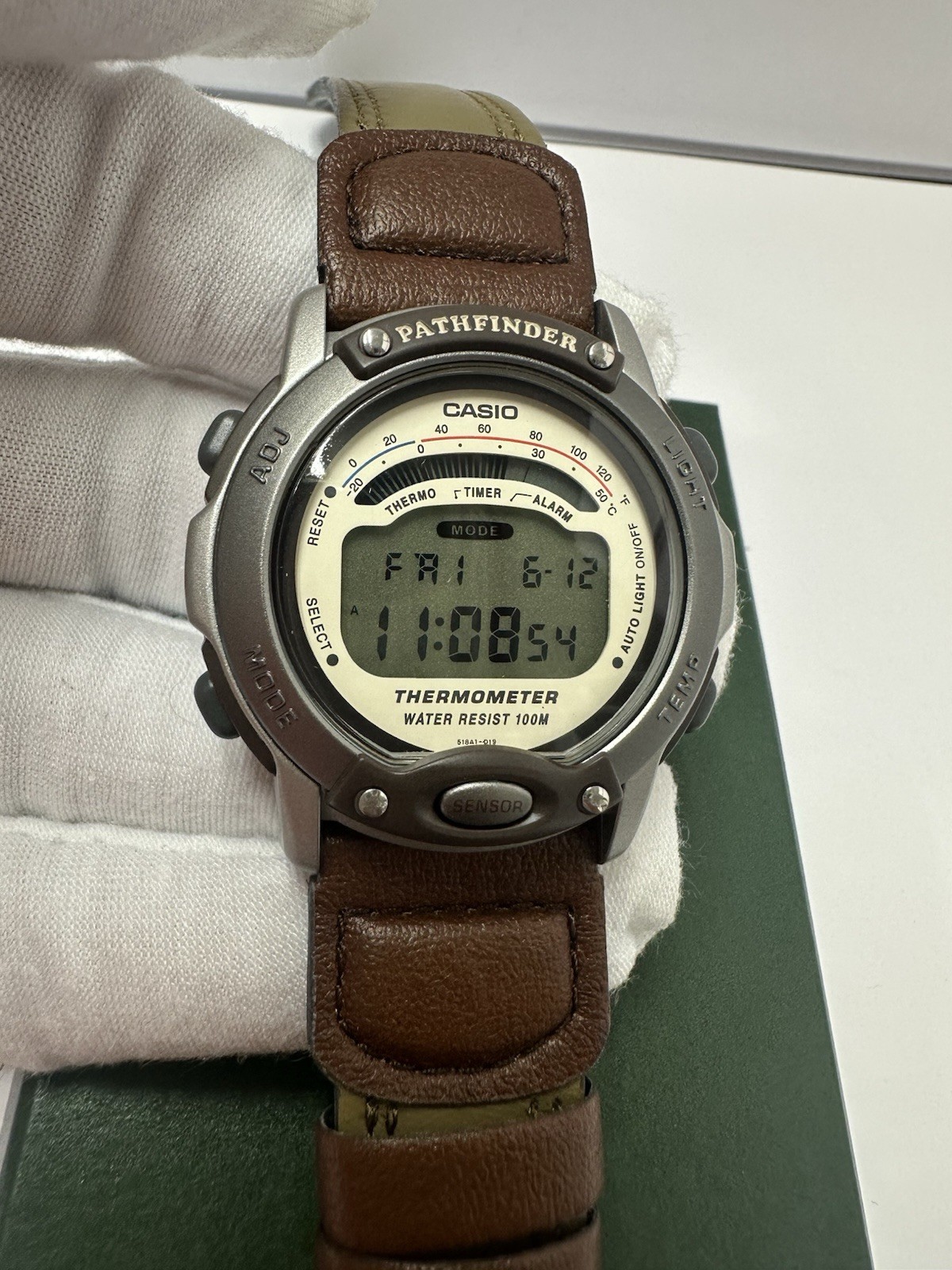 Casio Pathfinder PAL100L-5VT Leather Band Men’s Watch