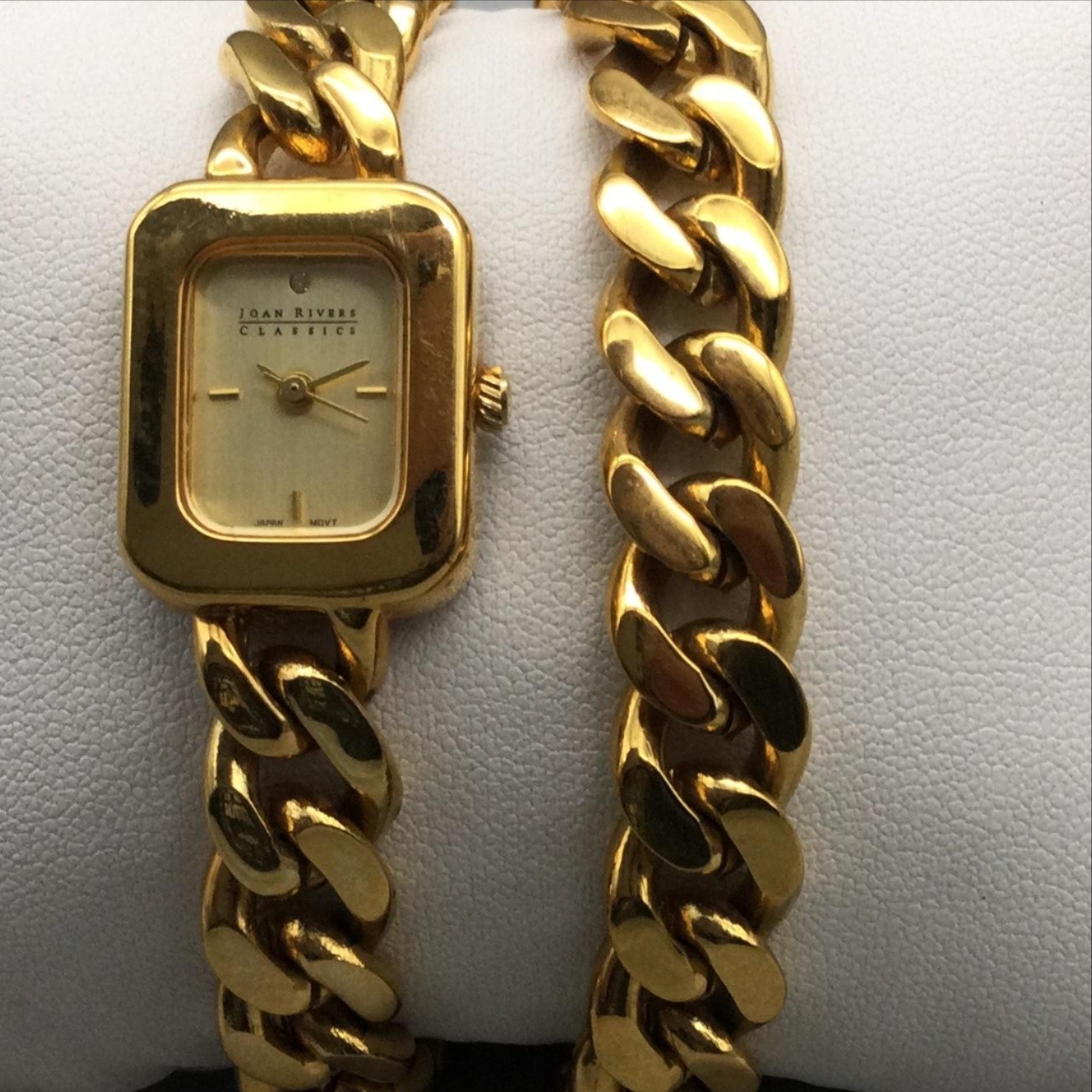 Joan Rivers Classics Womens Watch 18mm Gold Tone Wrap Bracelet New Battery 15″