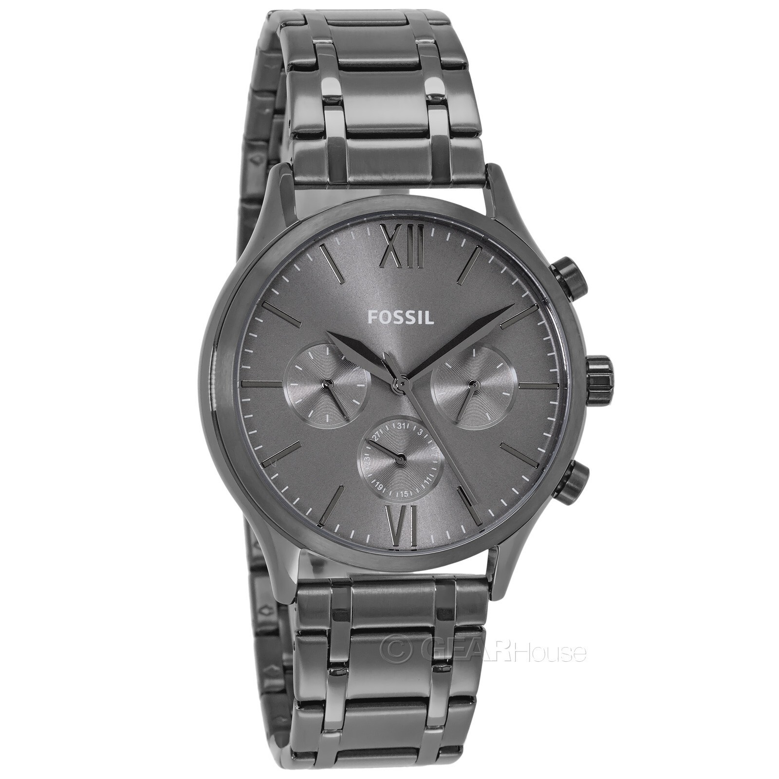 FOSSIL Fenmore Mens Multifunction Watch, Gray Dial Date, Stainless Steel Band