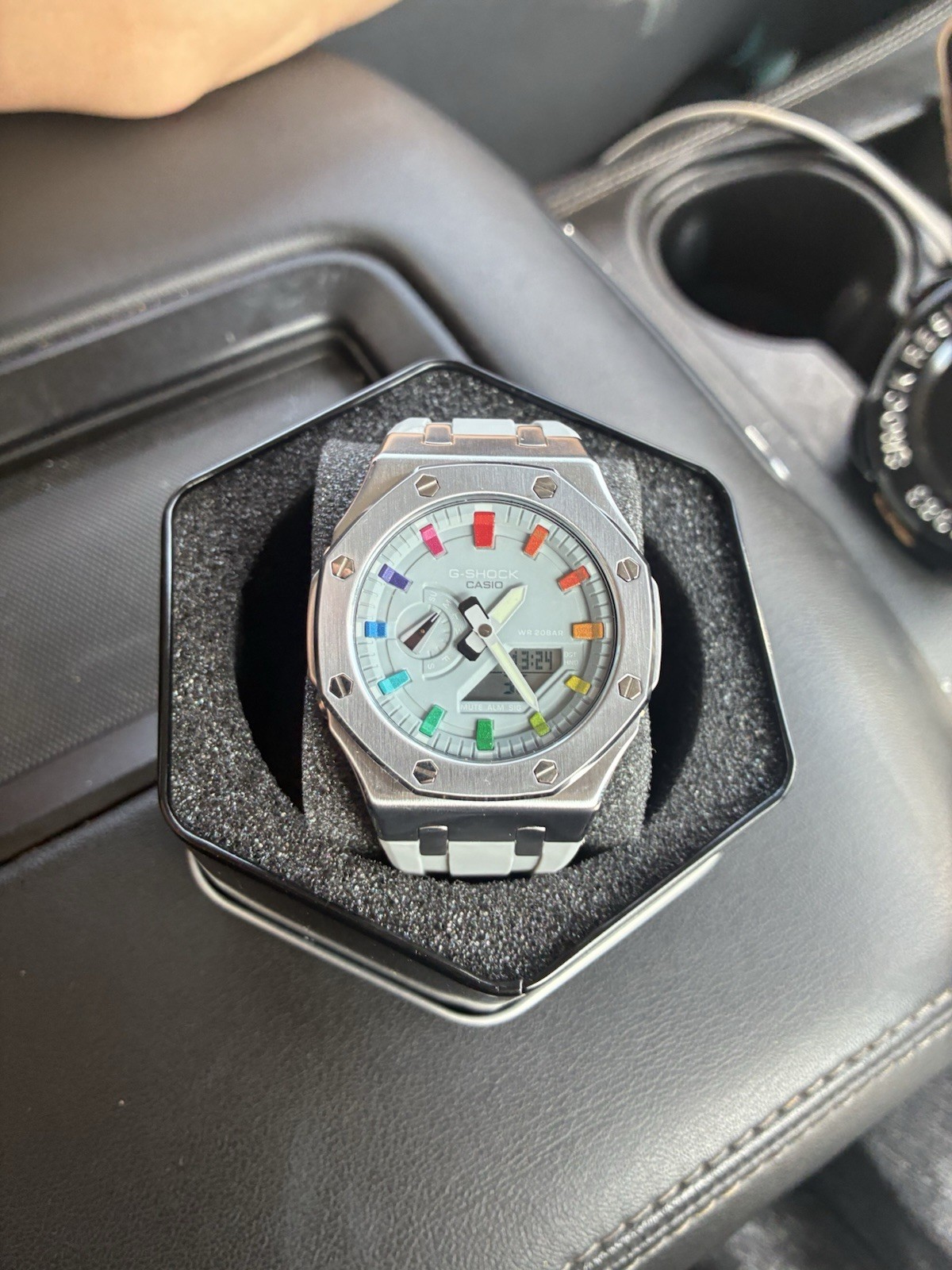 Custom Casio G-Shock GA-2100 Analog Digital Watch – Rainbow Dial – Includes Box