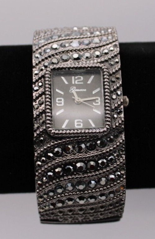 Geneva Cuff Watch Bracelet. New Battery Spring Closure