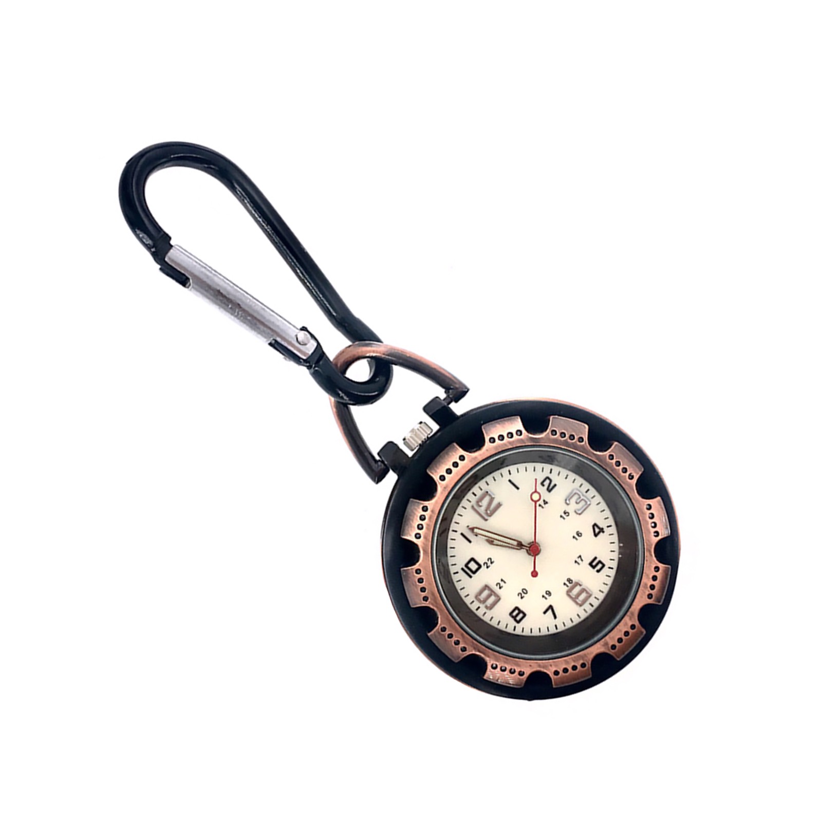 1 PC Outdoor Mountaineering Backpack Clip-on Alloy Carabiner Quartz Pocket Watch