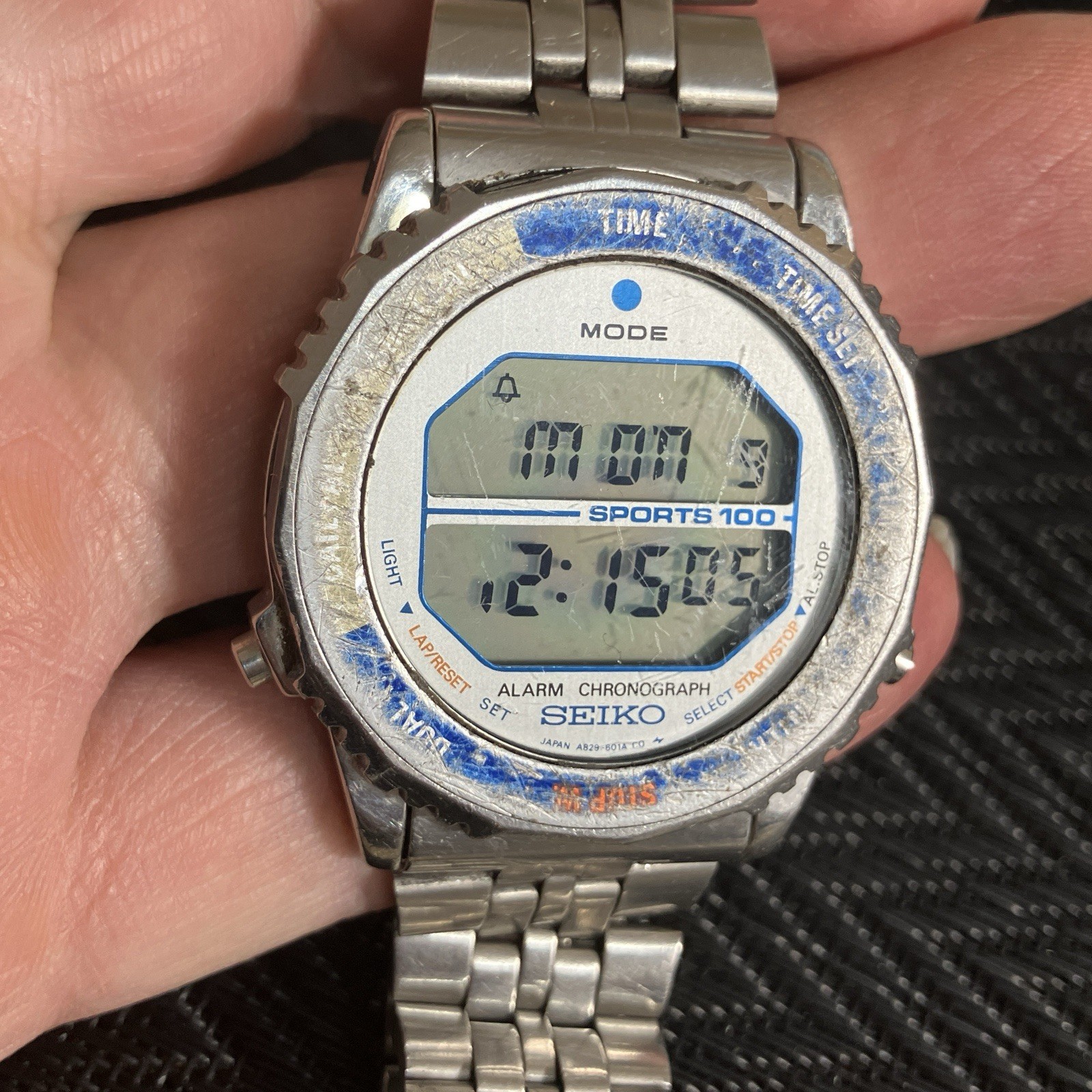 Vintage SEIKO A829-6019 Rotocall Digital Astronaut Watch Working