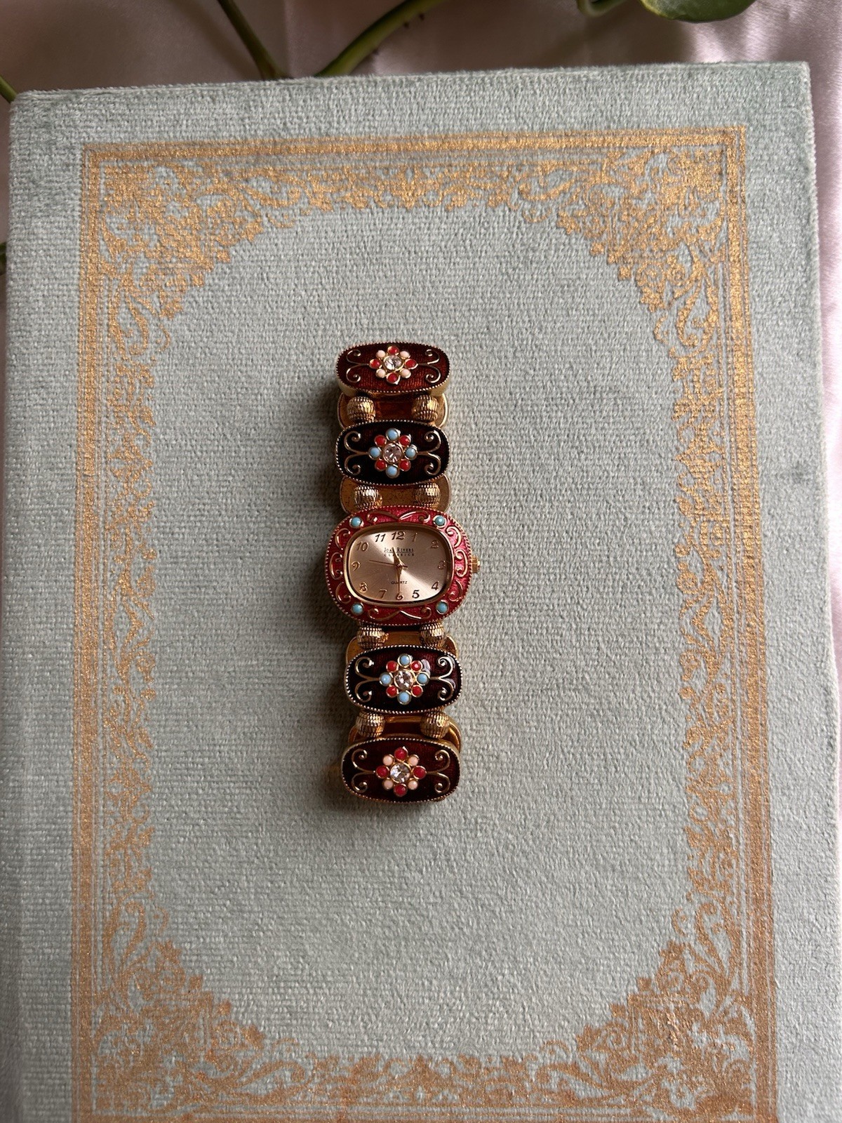 Vintage RARE Joan Rivers Floral Porcelain Watch
