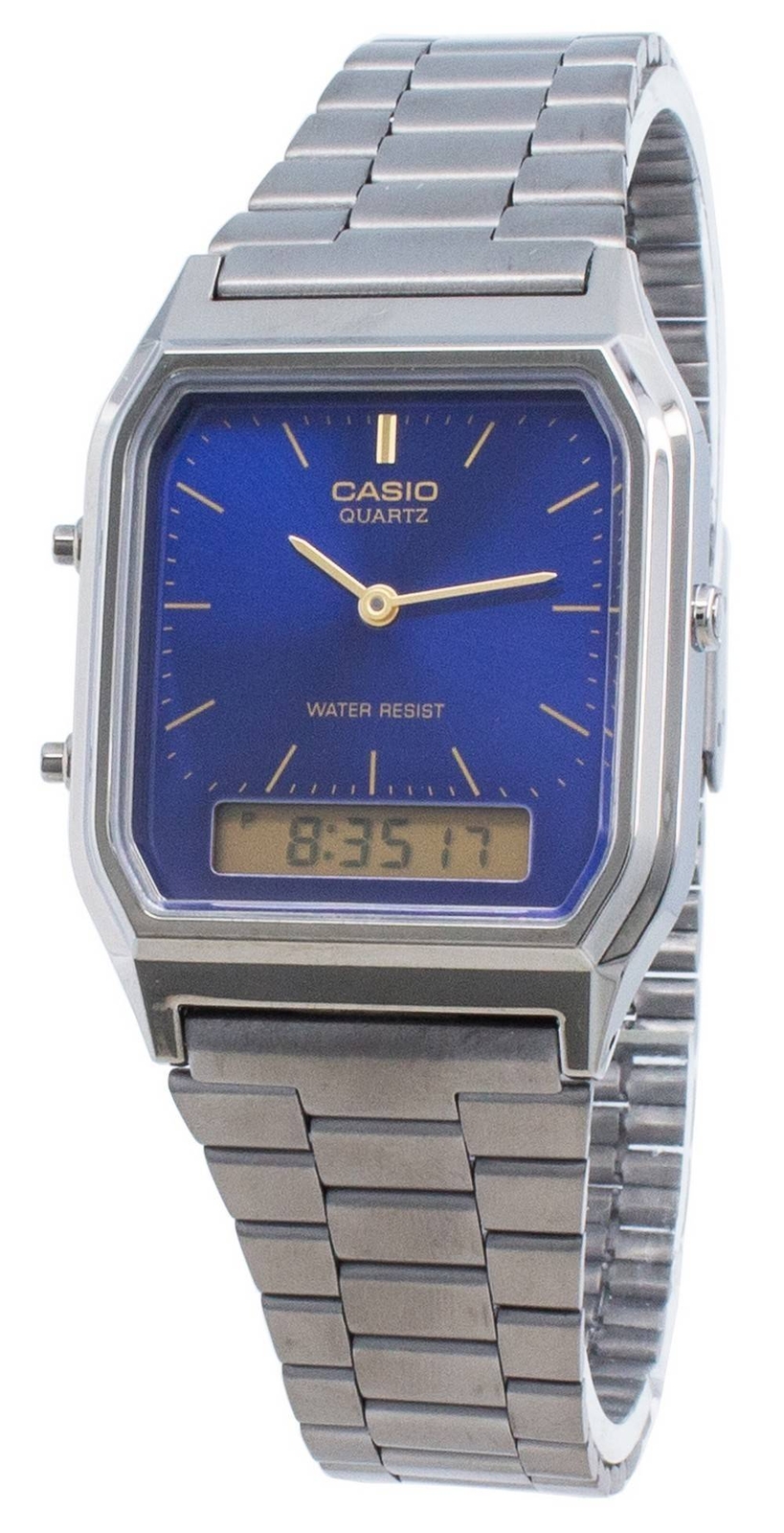 Casio Quartz Dual Time Analog-Digital Alarm Stopwatch AQ-230GG-2A Unisex Watch