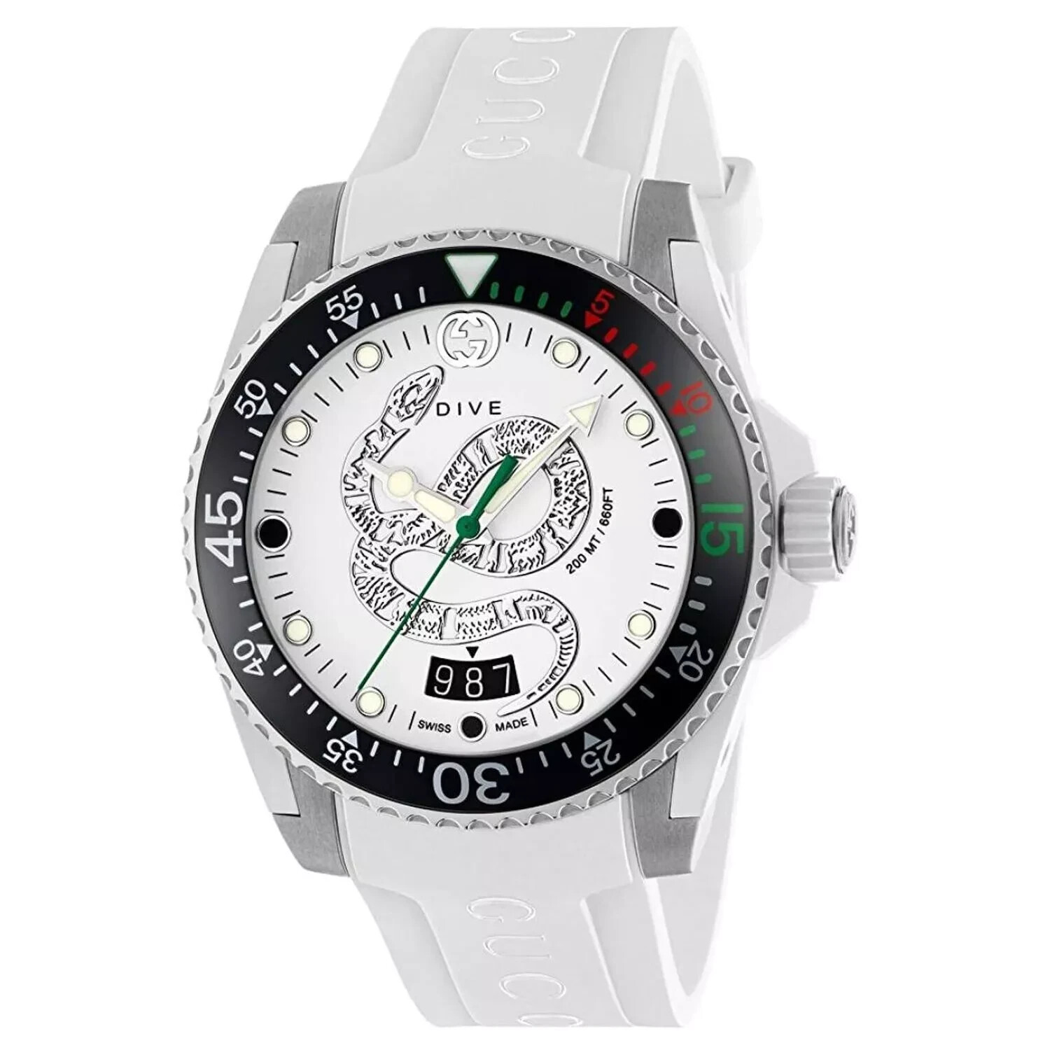 GUCCI YA136330 Dive White Dial Men’s Watch 40mm