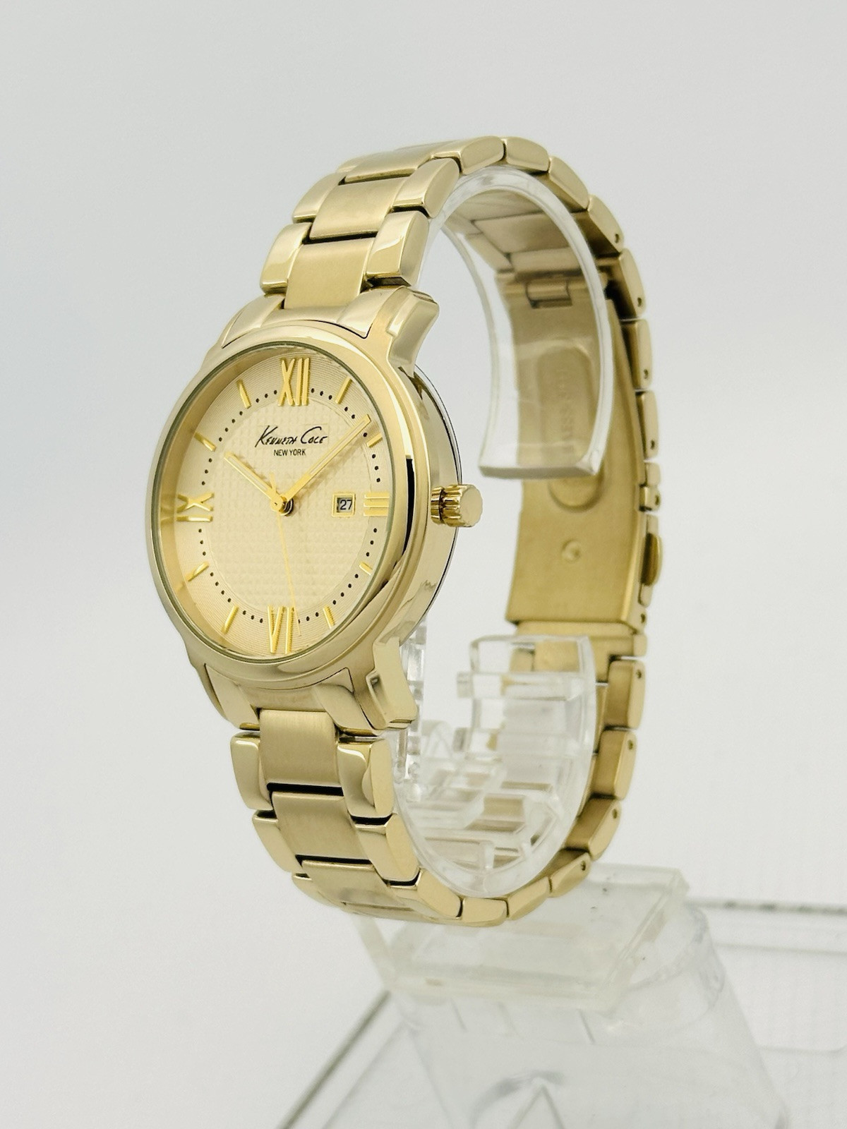 Kenneth Cole NY KC4793 Classic Gold Texture Dial Golden Stainless Steel Watch