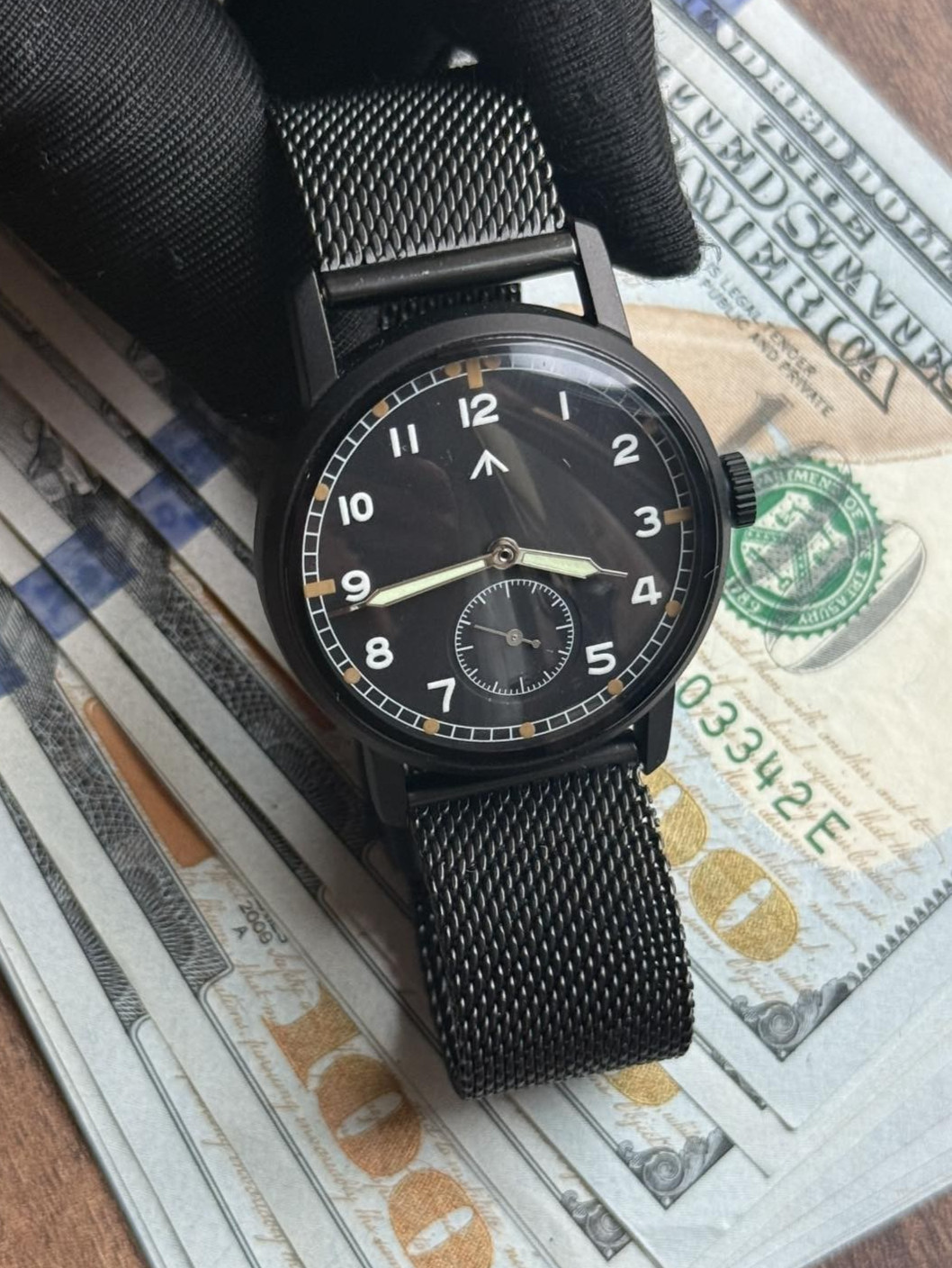 Pobeda Pilot Soviet Mechanical Black Dial Vintage Watch Zim 1990s Russian Men’s