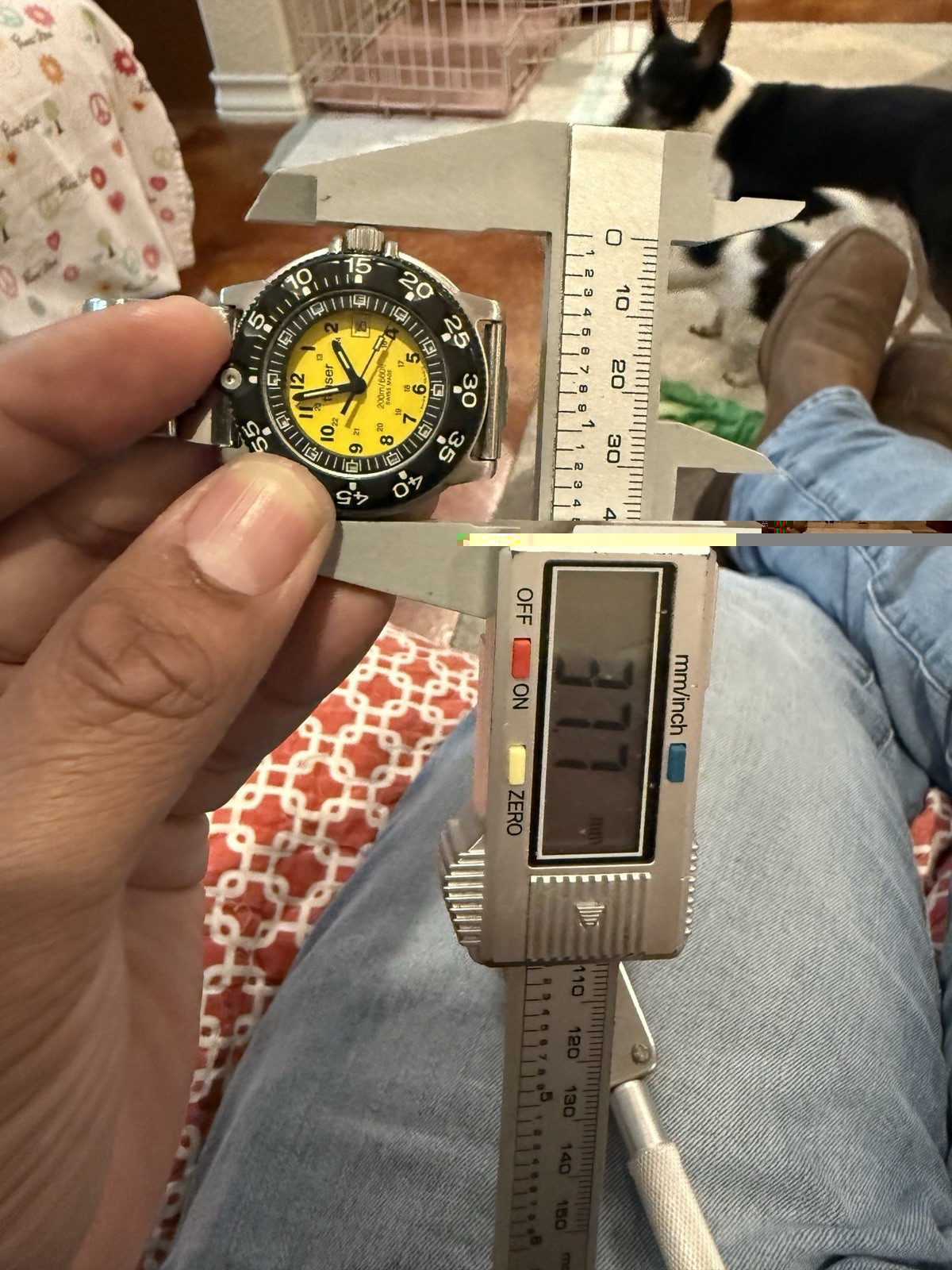 Traser Quartz 3H mb Microtech Date Indicator Rare Yellow Dial Vintage Watch
