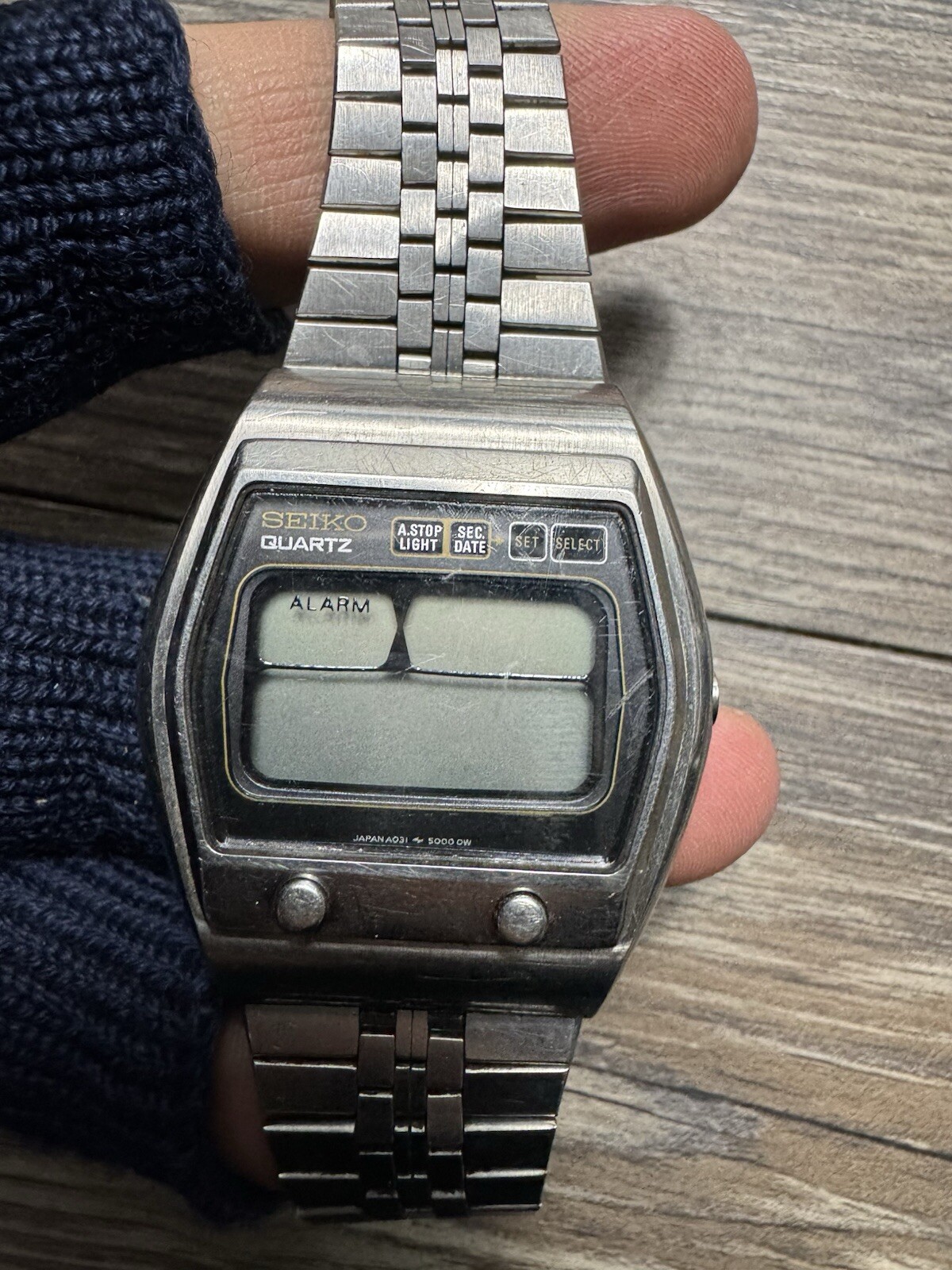 Vintage 1977 Seiko Quartz LC Digital Alarm Men’s Watch A031-5000 Untested