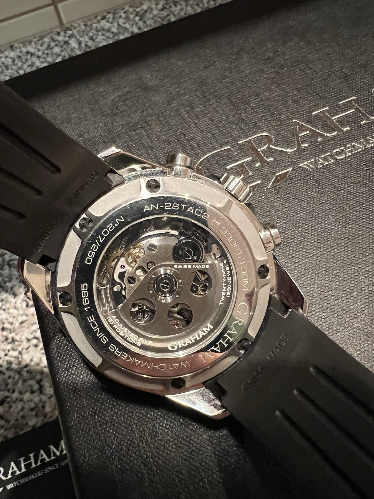 GRAHAM SILVERSTONE RS SKELETON CHRONO AUTOMATIC BRITISH RACING GREEN