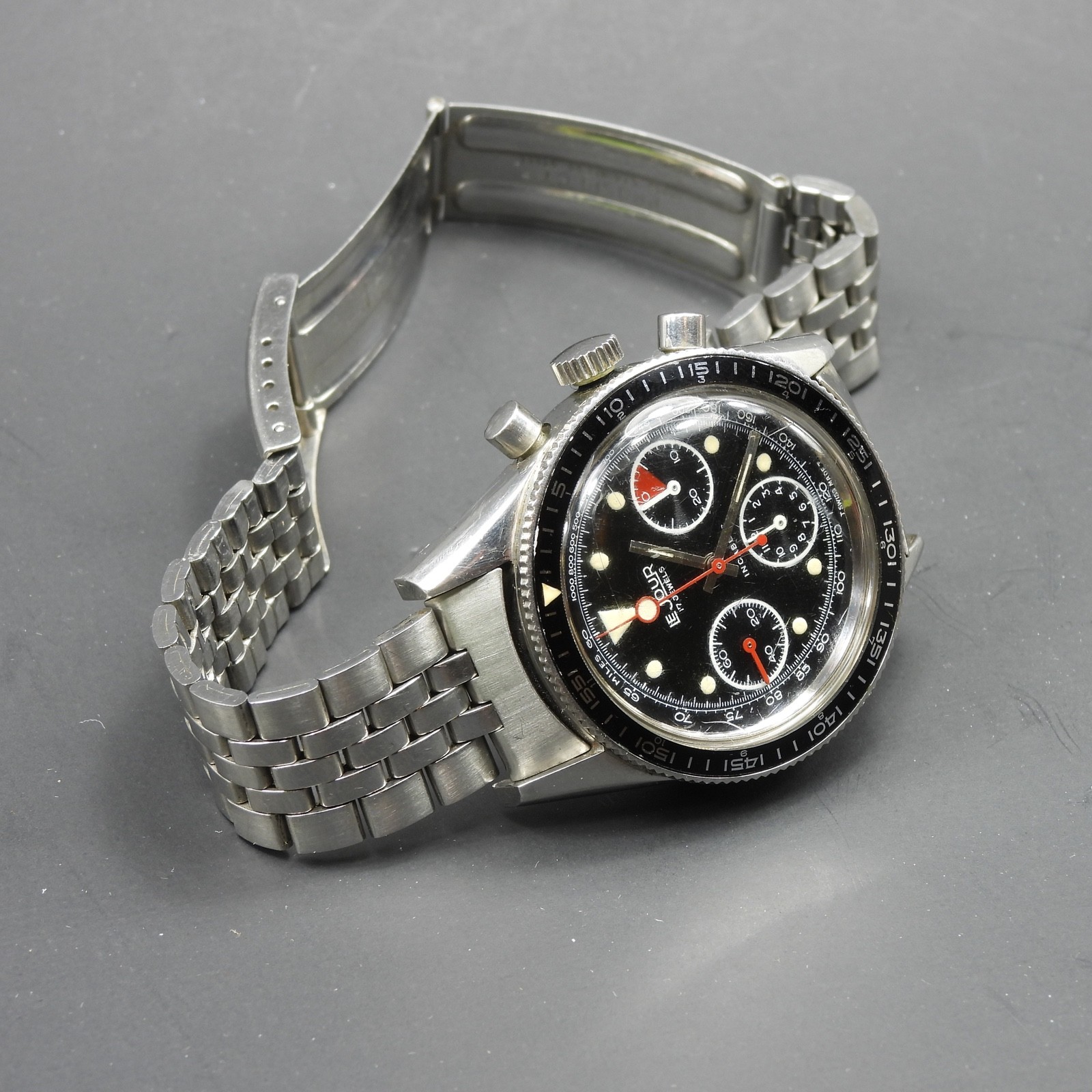 Vintage LeJour 17 Jewels Chronograph Wristwatch.