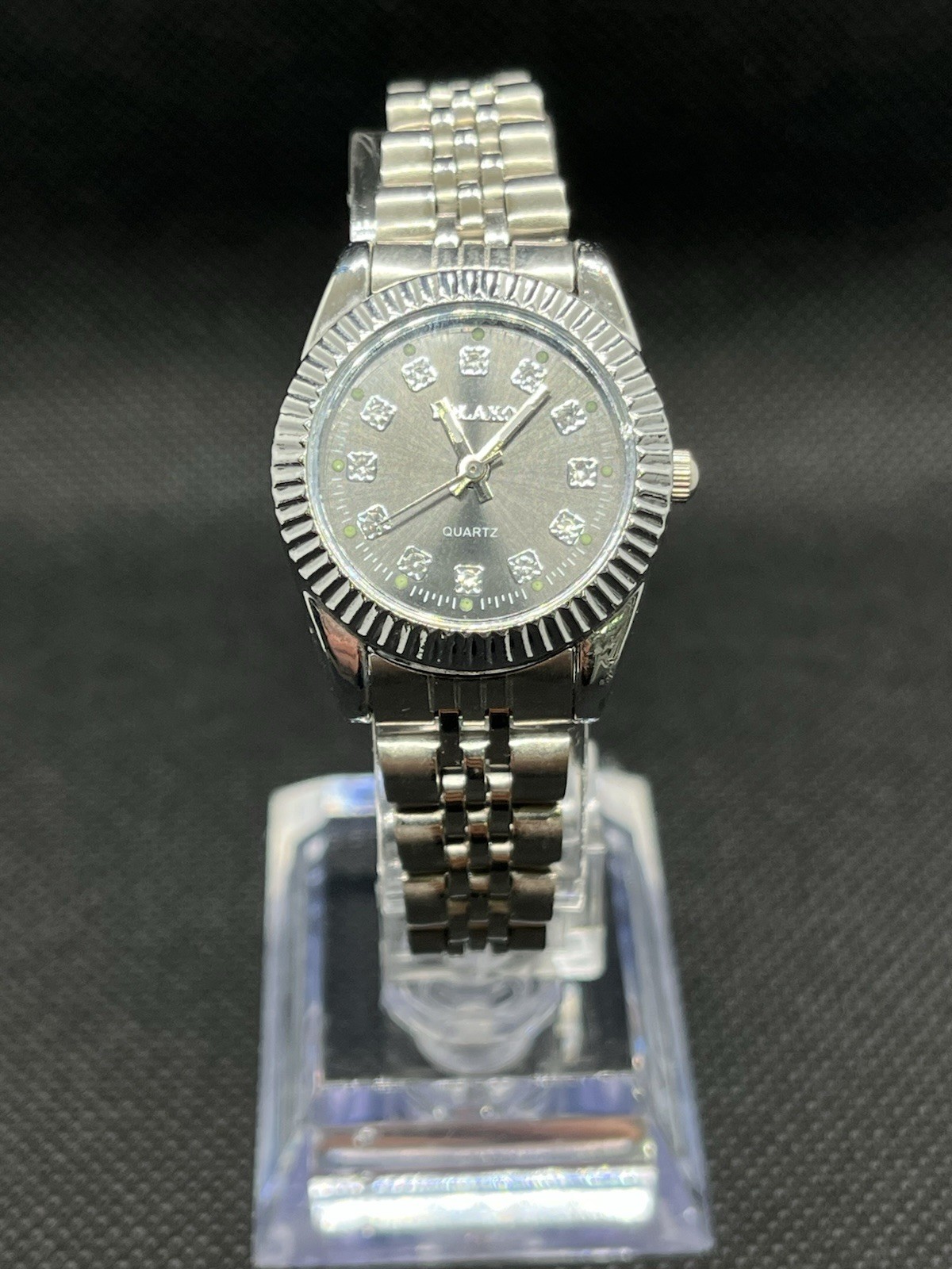 Yolako Quartz Women’s Silver Tone Steel Bracelet Gray Dial Diamond Markers