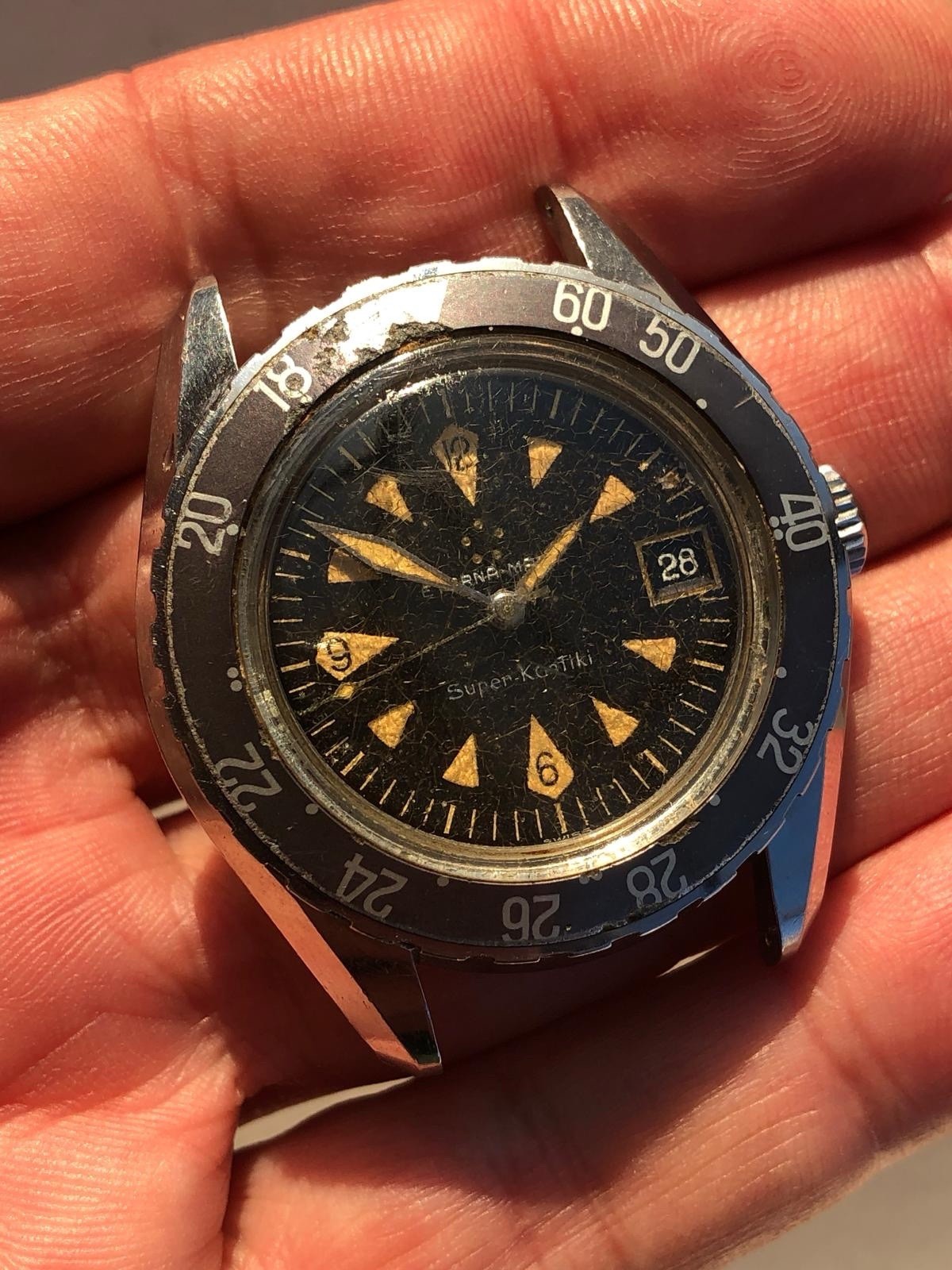 Eterna Matic Super-Kontiki First Series Ref 130 PTX Gold Graphic Sub Vintage Rare