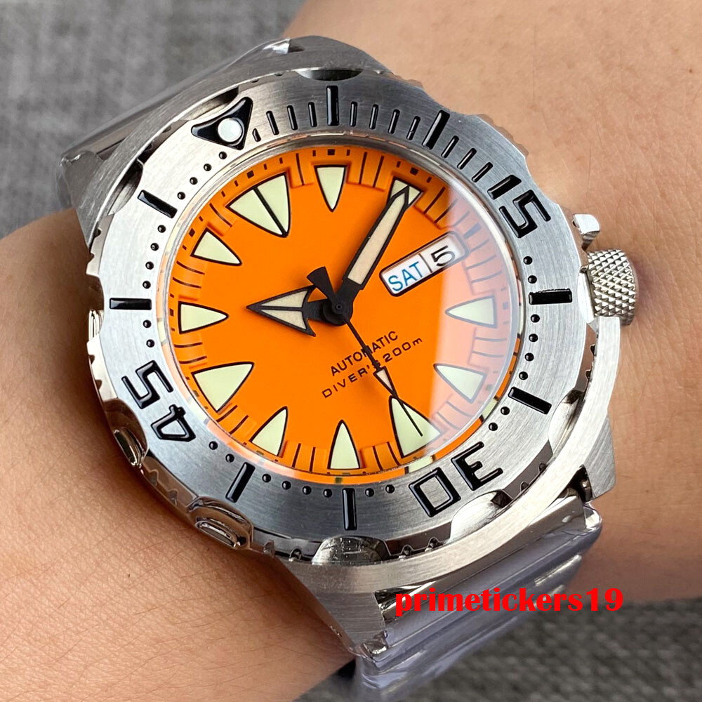 Tandorio Monster NH36 42mm Steel Automatic Men Watch Sapphire Week Date Luminous