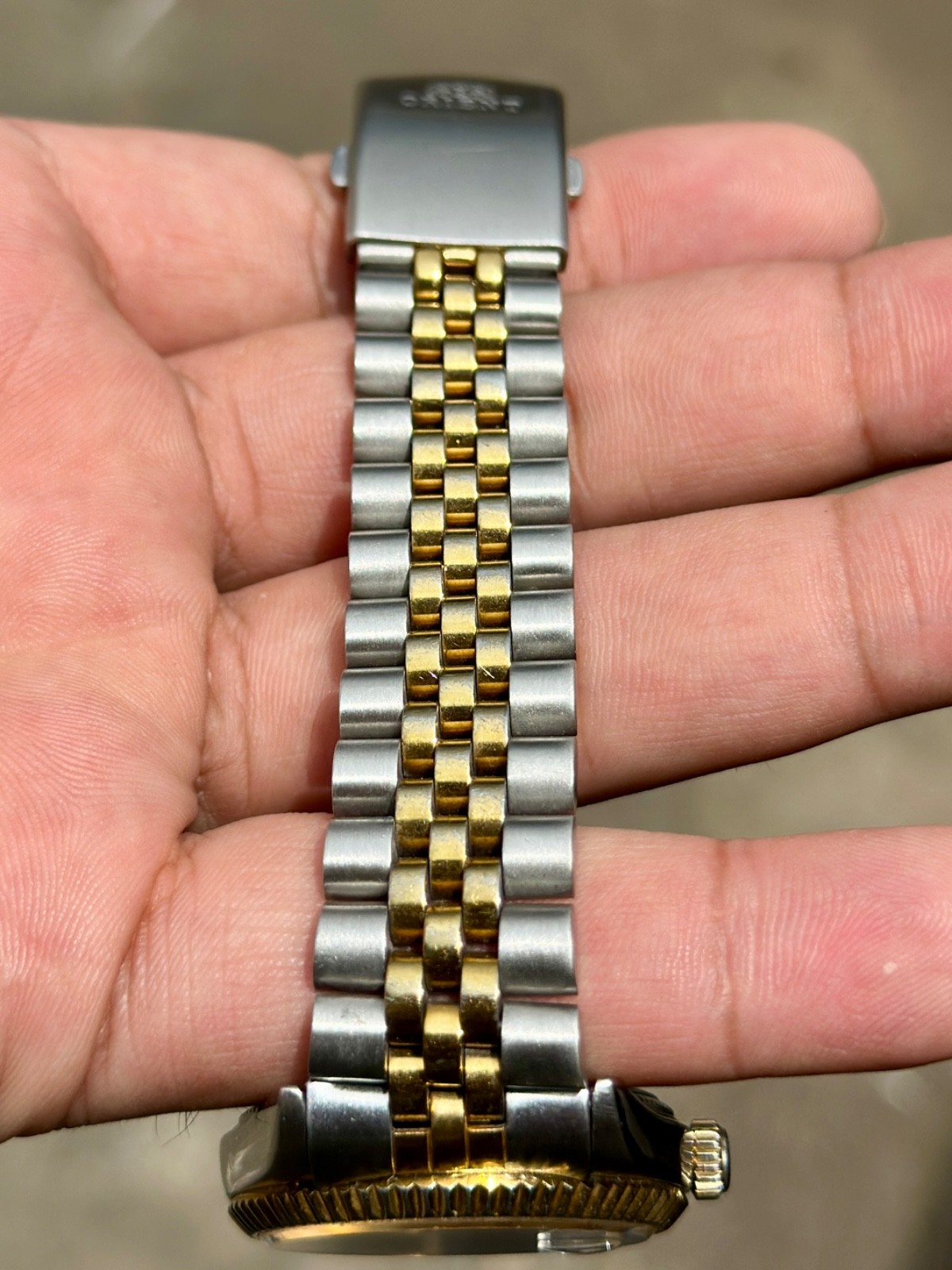 Rare Orient President Day Date Automatic Gold Dial Two Tone Vintage Watch