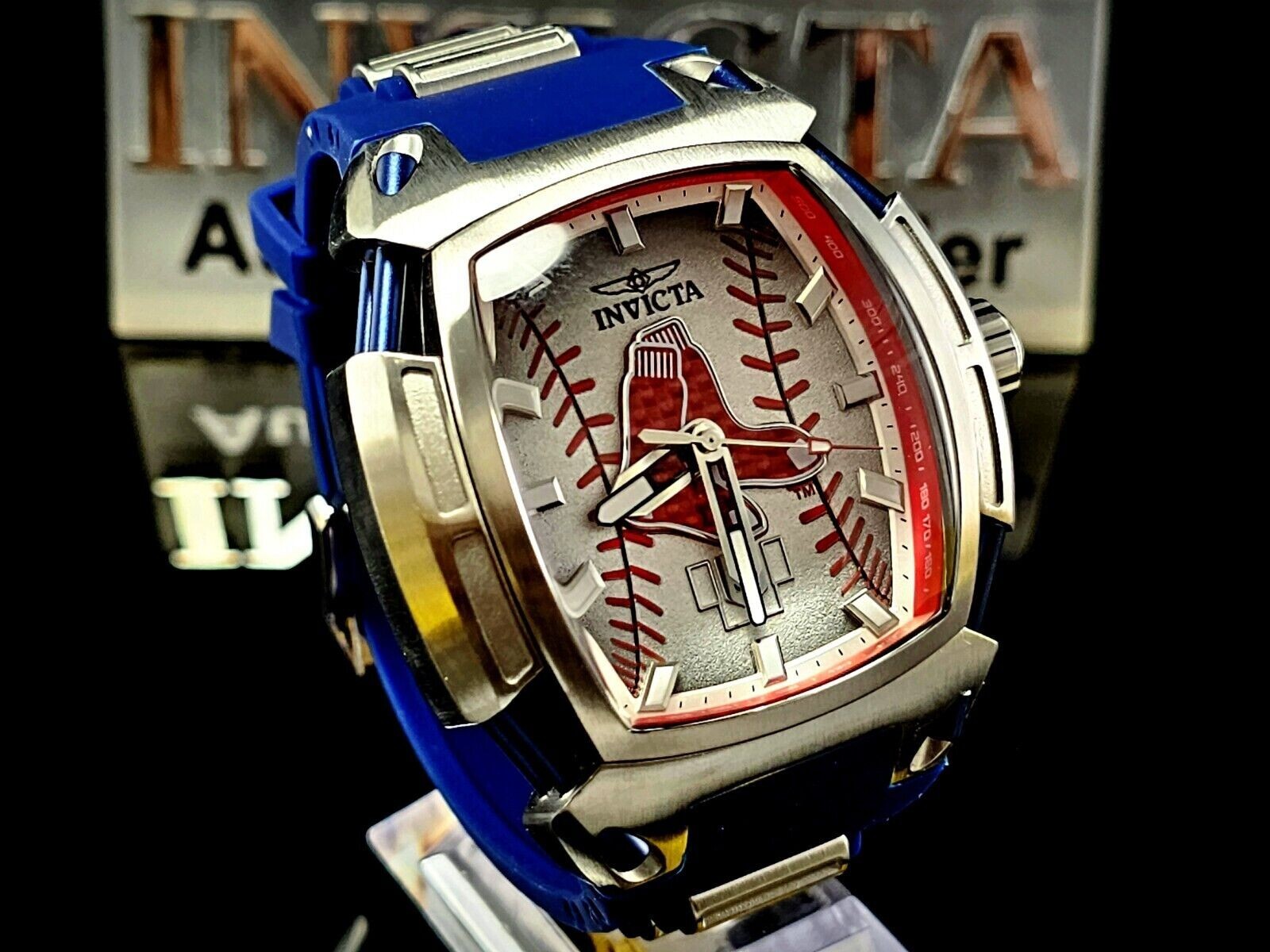 Invicta Men’s 53mm MLB Diablo Tonneau Boston Red Sox Blue Strap SS Watch