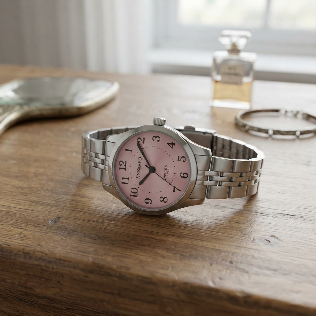 Elegant Ladies Easy Reader Watch: Water Resistant Silver Stainless Steel Style