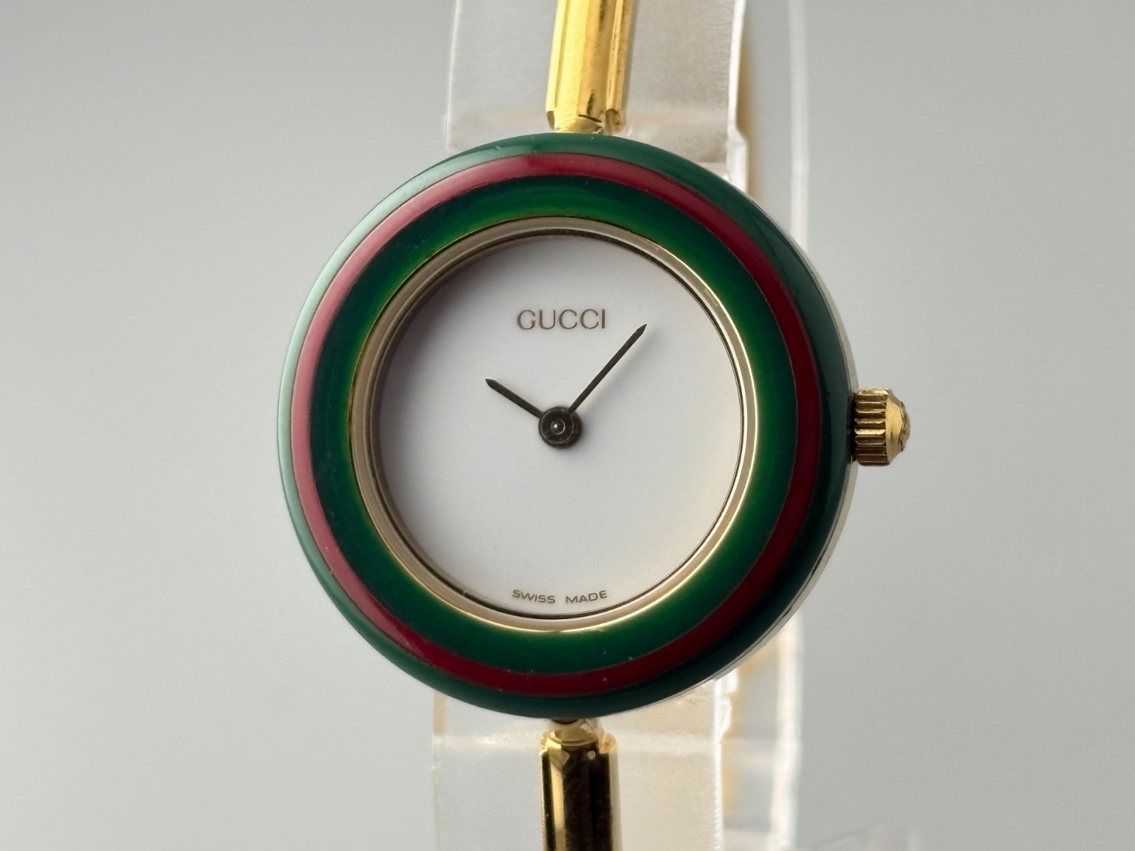 [Excellent] Gucci Change Bezel 11/12.2 Gold Sherry Line Watch Auth