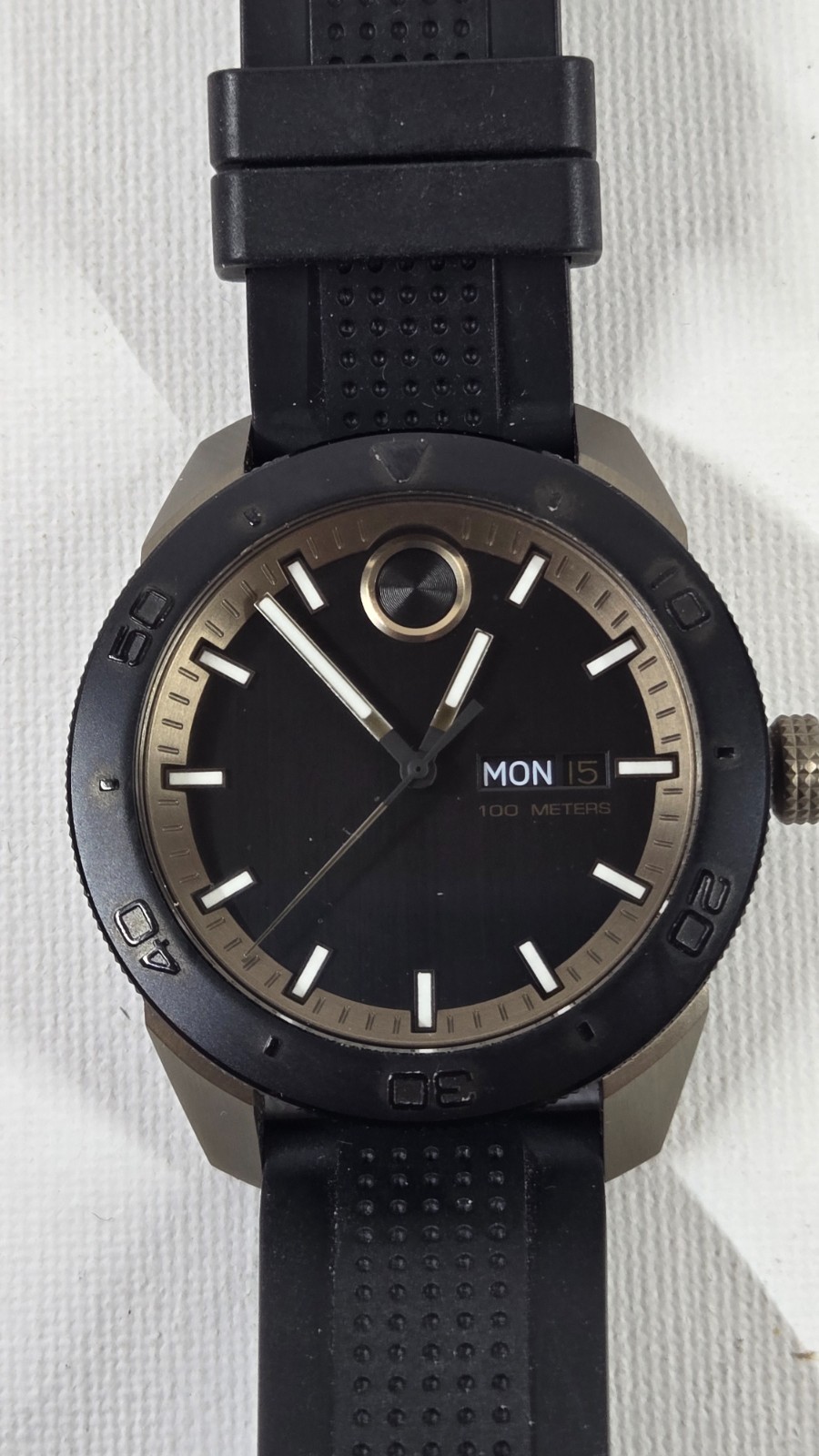 Movado Bold MB.01.1.34.6282 Swiss Quartz Day Date Men’s Watch Untested
