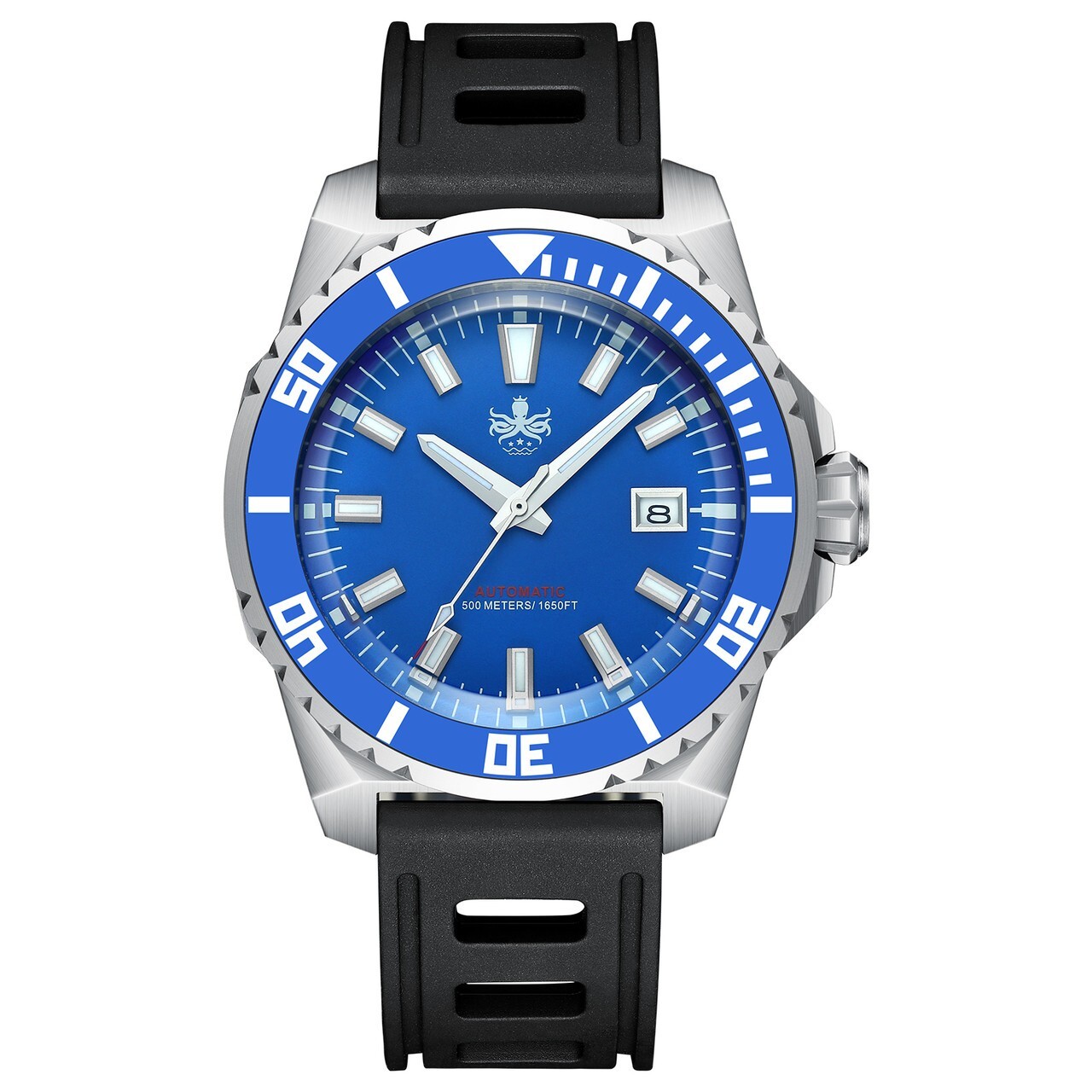 PHOIBOS Leviathan PY032B Diver Blue Rubber 500M Water Resistant Men’s Watch