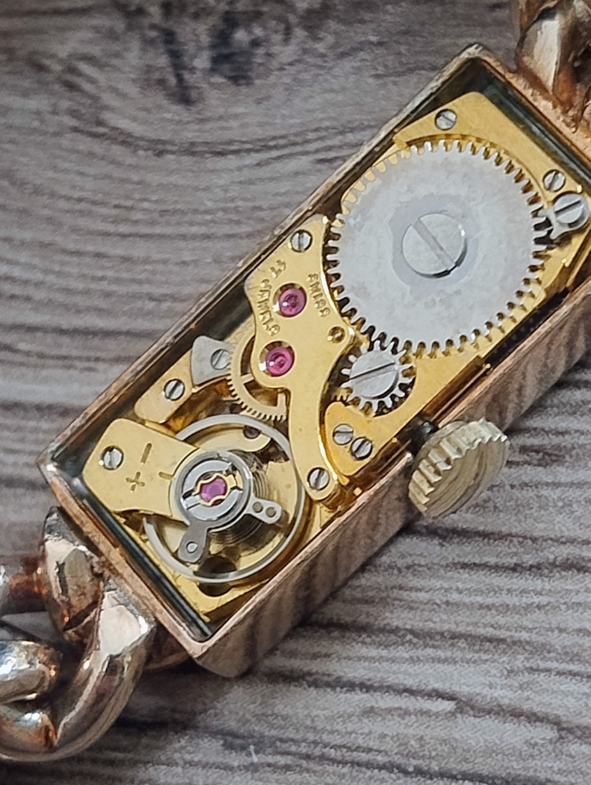 Roy King Hallmarked Tank Ladies Curb Chain Watch T41 Manual Wind 1980s