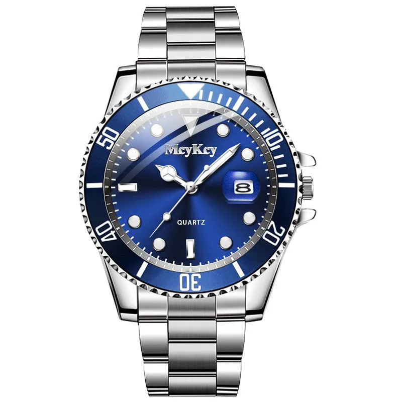 Fashion Men Business Watches Stainless Steel Band Men Calendar Quartz Watch